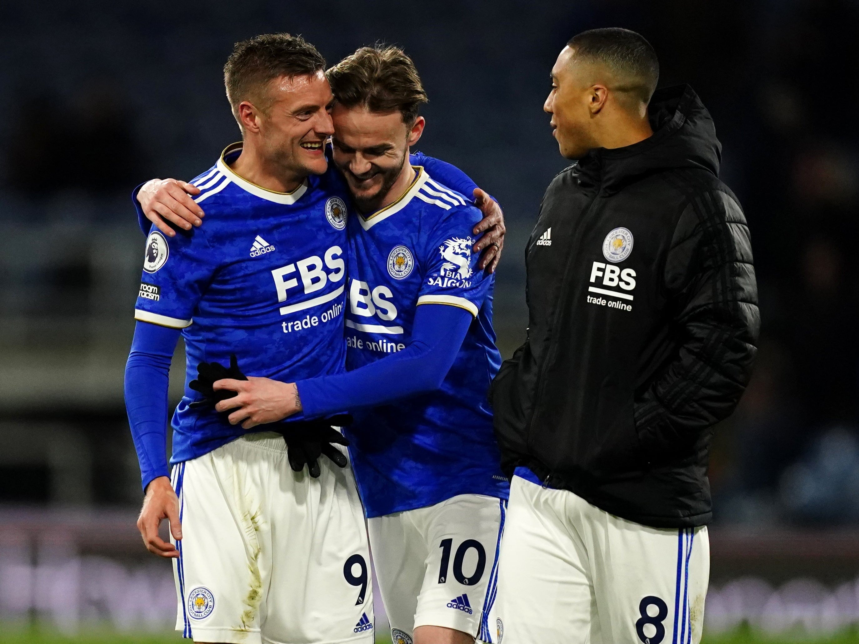 Jamie Vardy and James Maddison were on target for Leicester (Martin Rickett/PA)