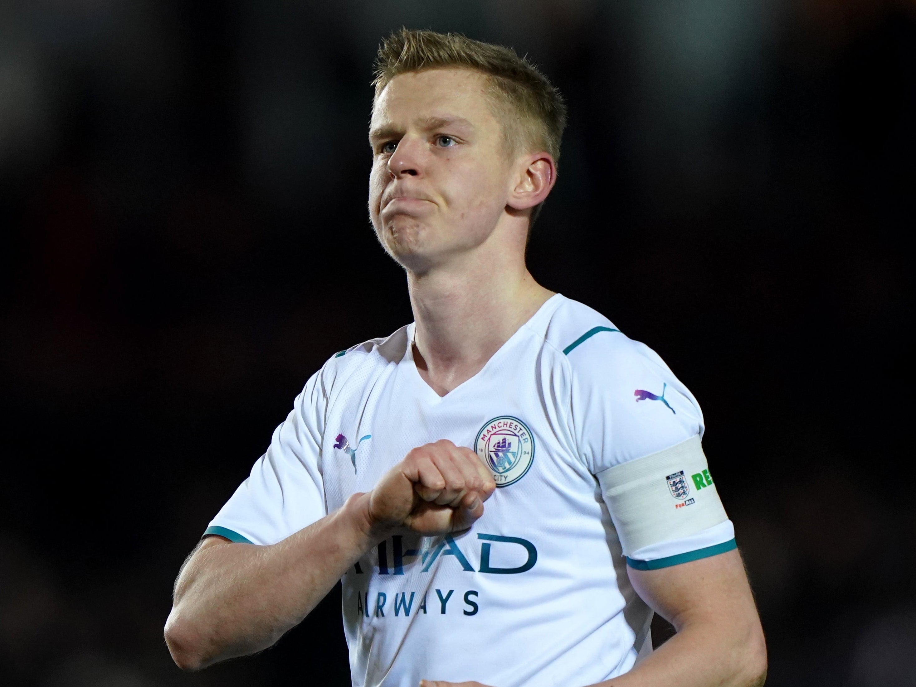 Oleksandr Zinchenko captained Manchester City at Peterborough (Joe Giddens/PA)