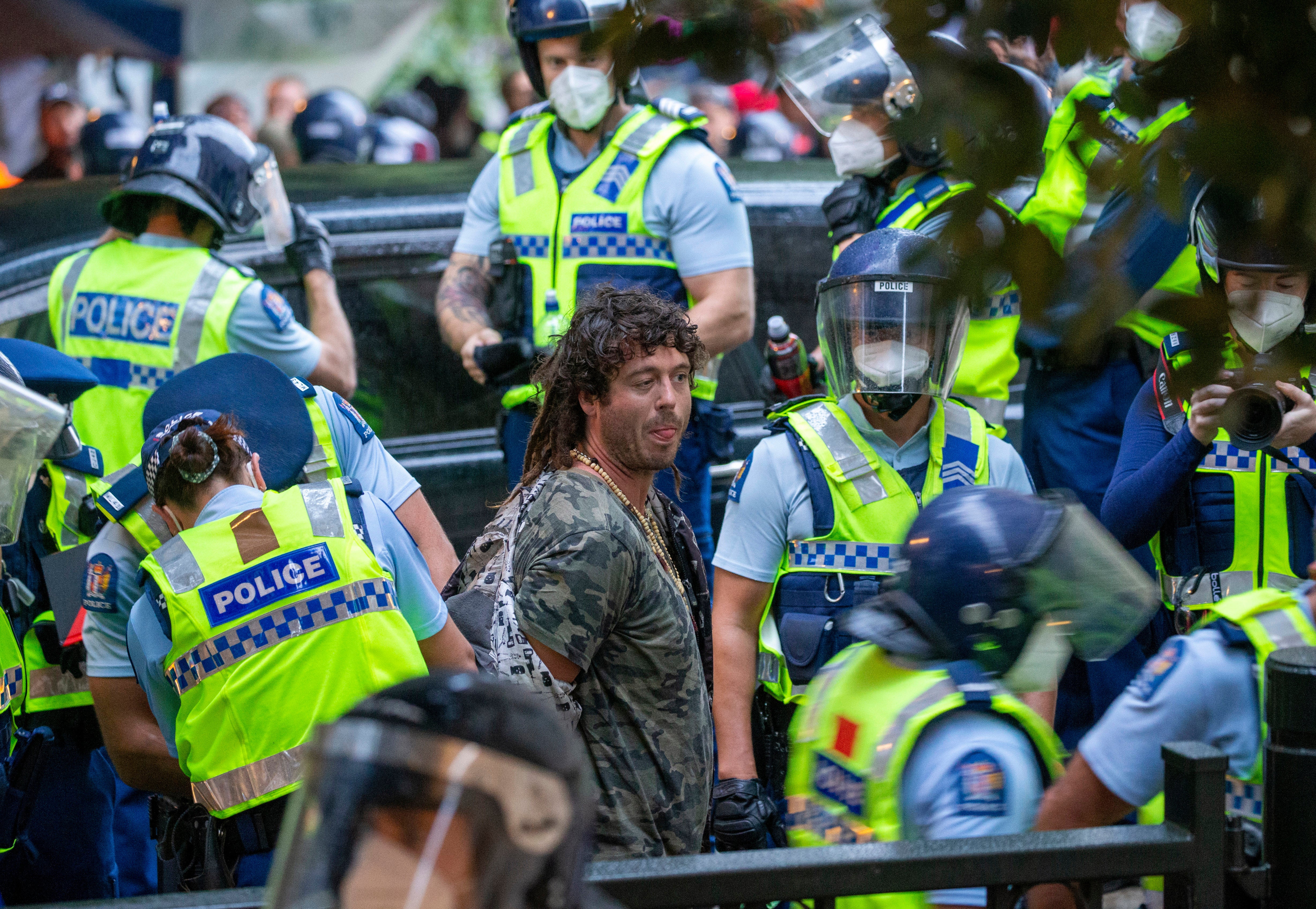 APTOPIX Virus Outbreak New Zealand Protest