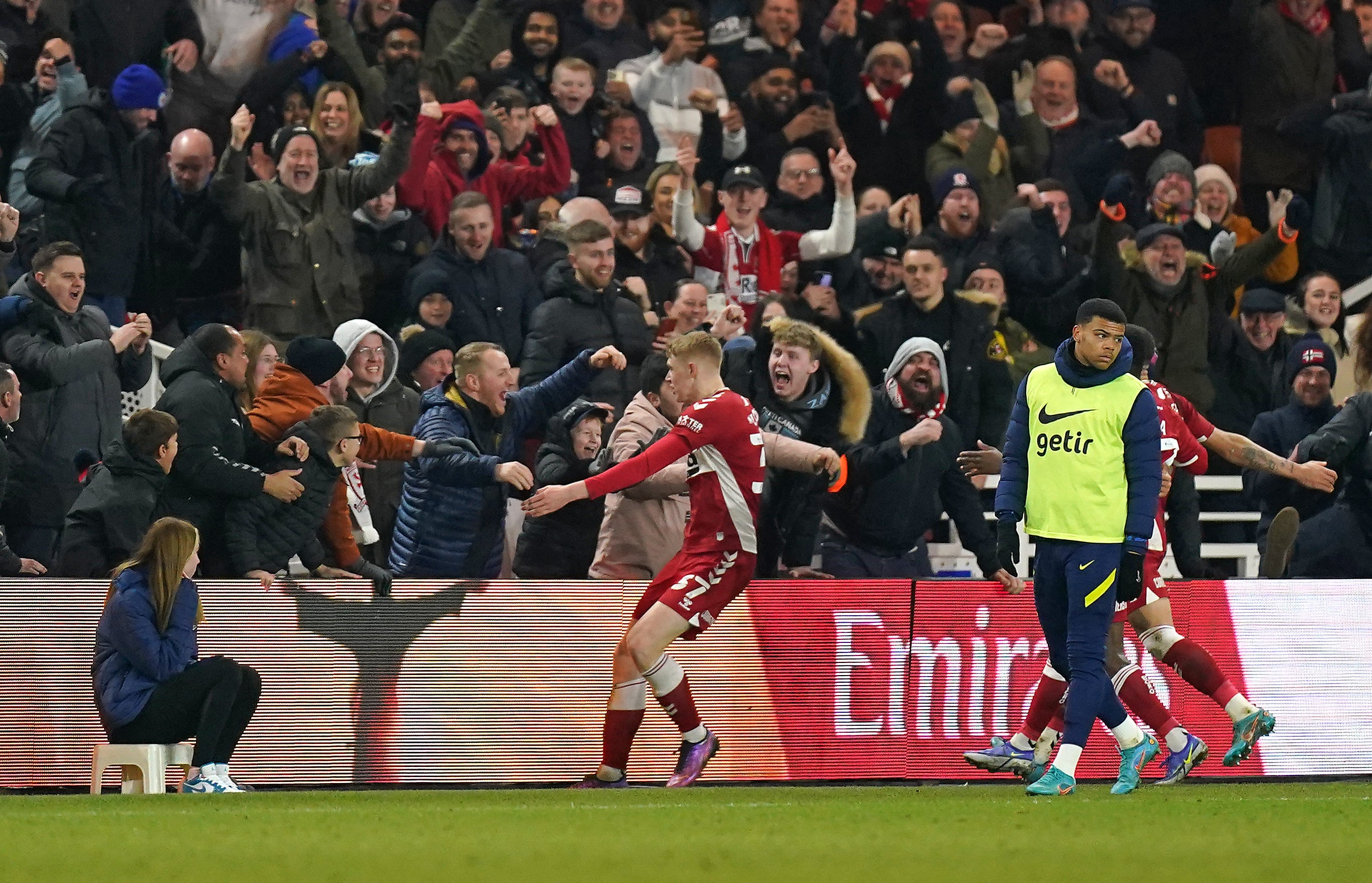 Josh Coburn celebrates his winning goal (Mike Egerton/PA)