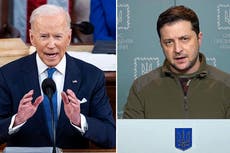 Biden says Ukraine president Zelensky ‘inspires the world’ during State of the Union
