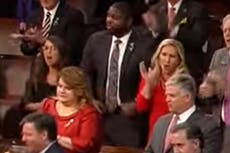 Marjorie Taylor Greene and Lauren Boebert heckle Biden after turning their backs during State of the Union