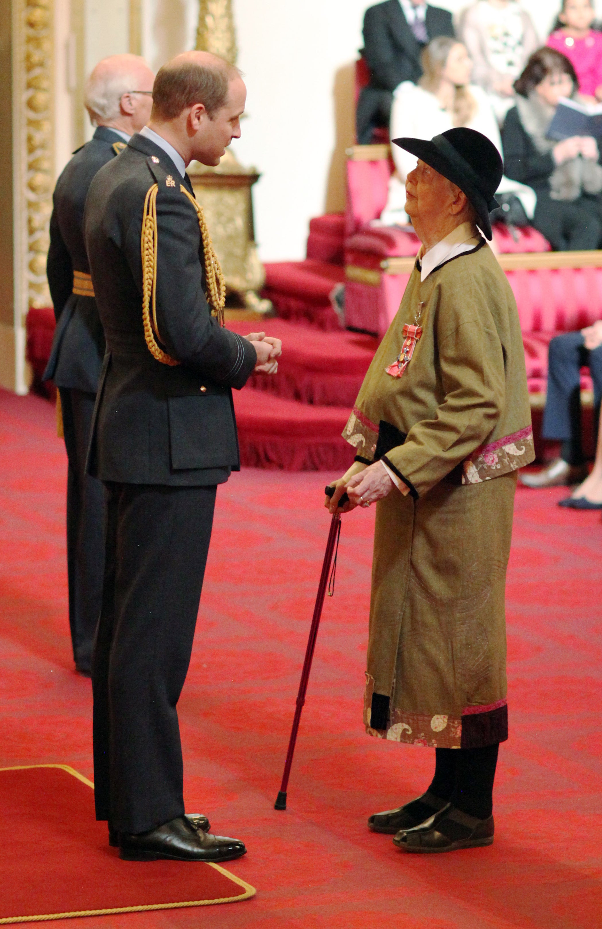 Shirley Hughes is made a CBE by the Duke of Cambridge at Buckingham Palace