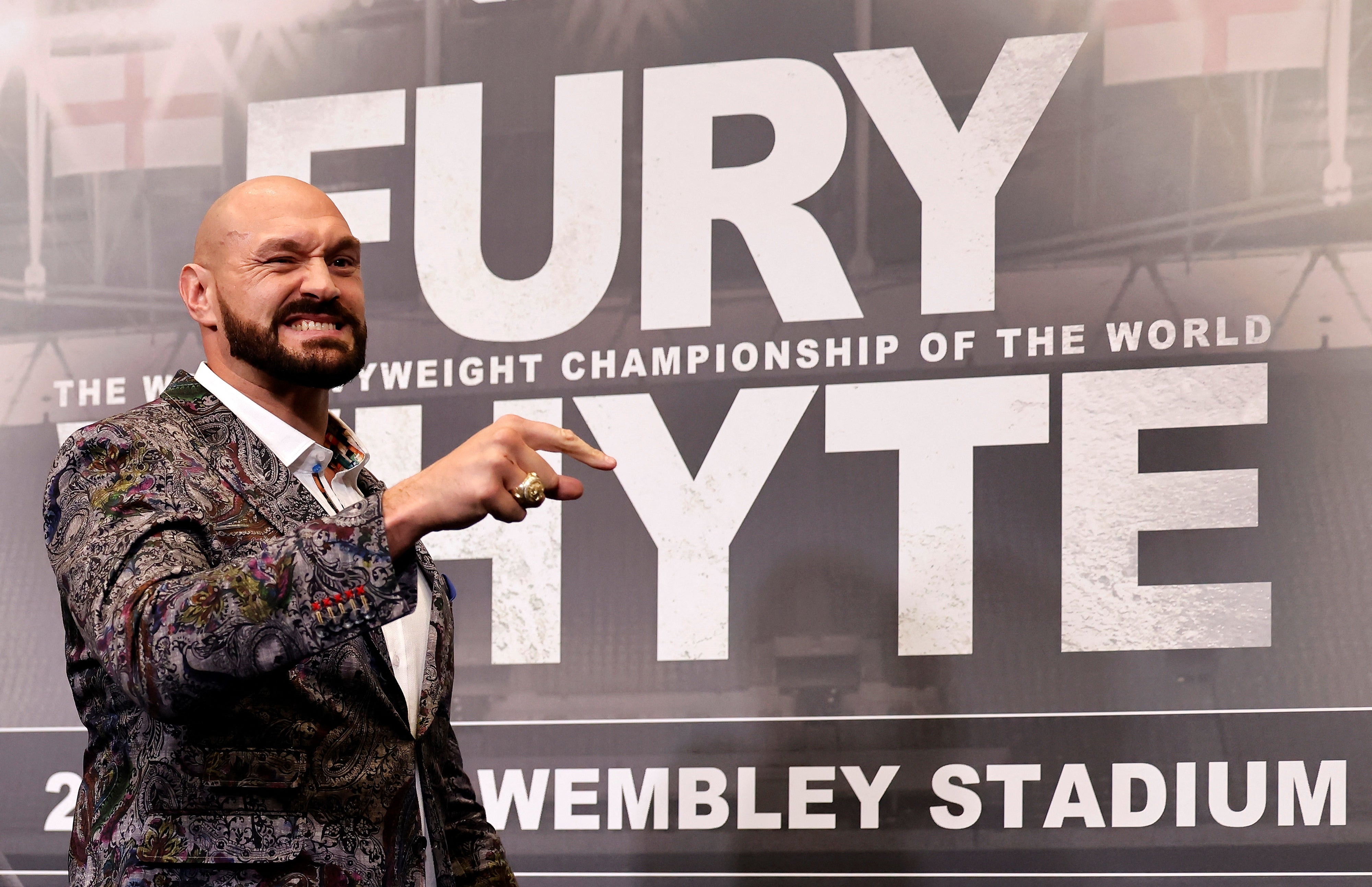 Tyson Fury takes on Dillian Whyte at Wembley Stadium on 23 April