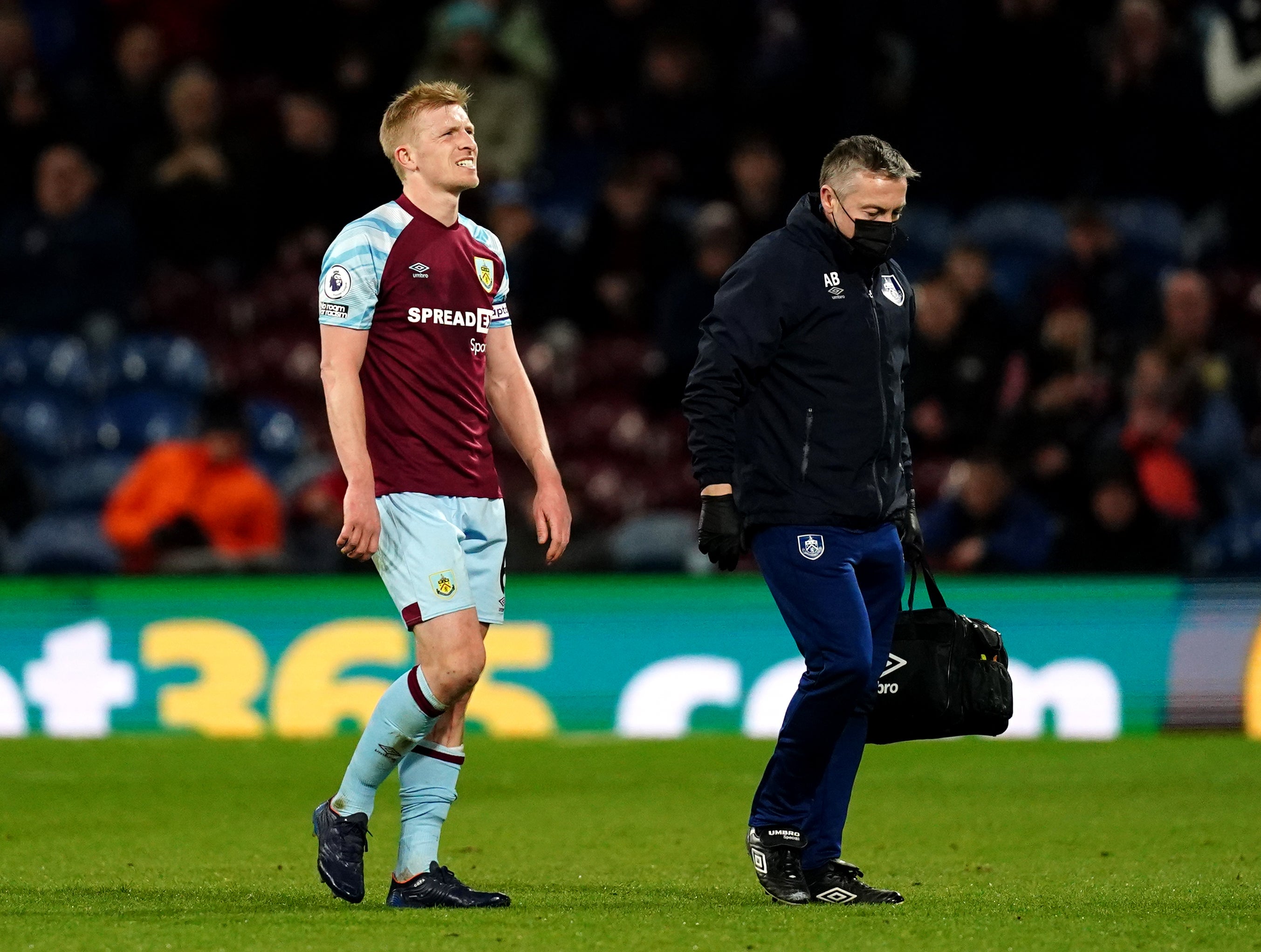 Ben Mee was forced off with injury on Tuesday night (Martin Rickett/PA)