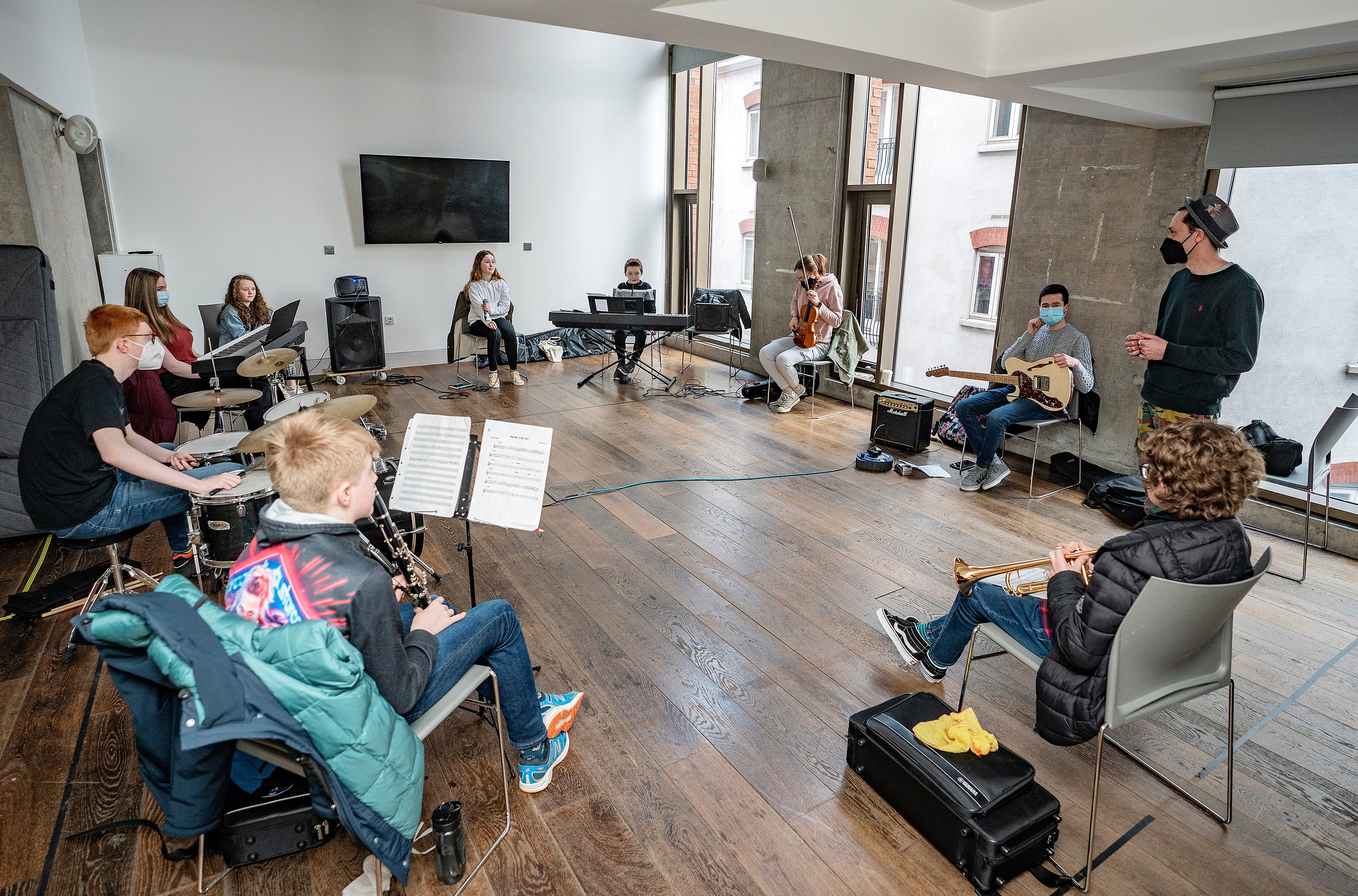 The Jazz Juniors ensemble rehearse in Belfast (Arts Council NI/PA)