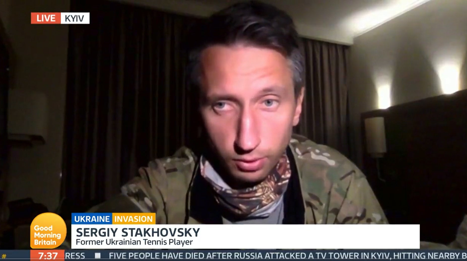 Sergiy Stakhovsky joined the fight against the Russian invasion (ITV/Good Morning Britain)