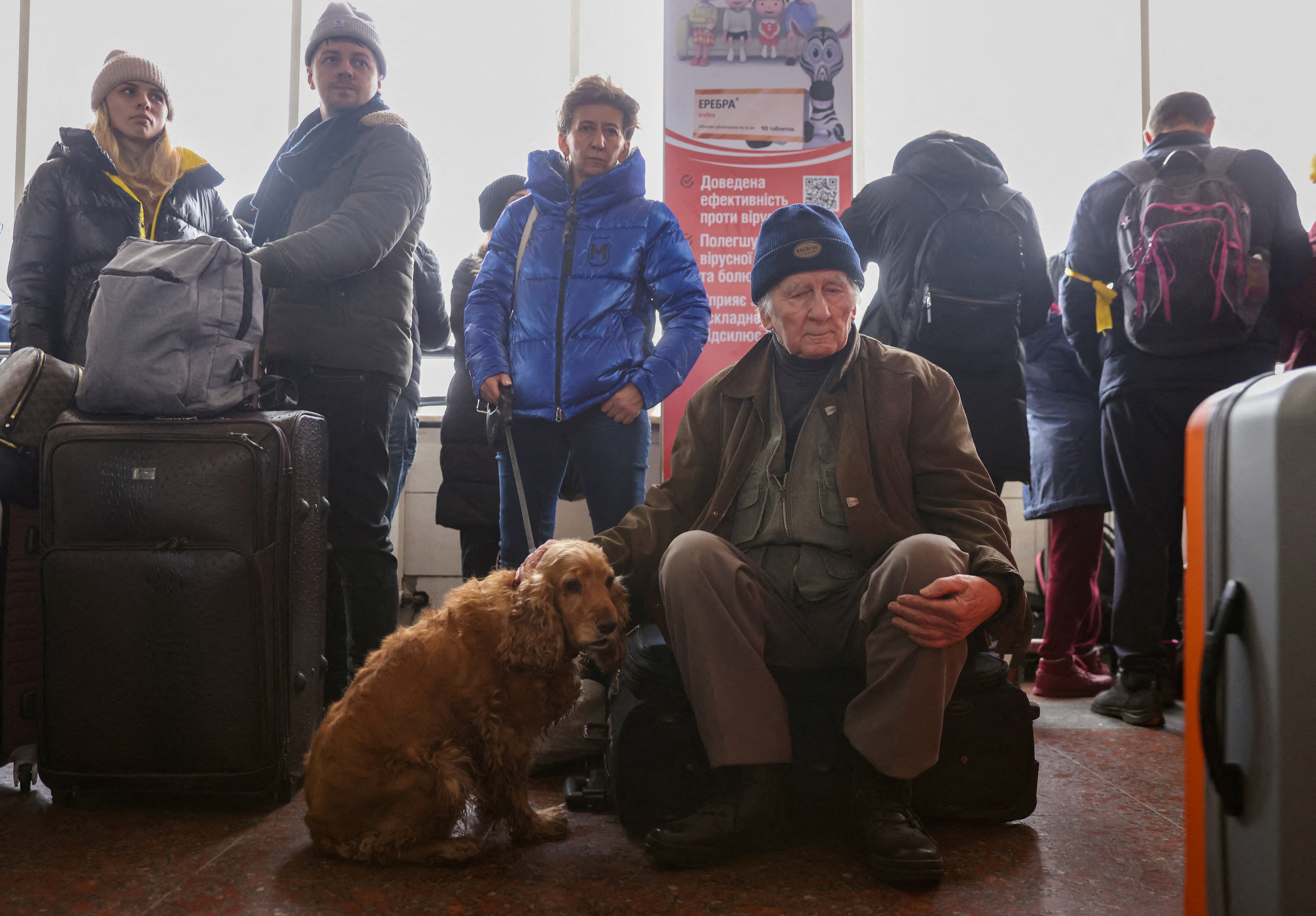 Violence in the capital causes thousands to flee the city on Tuesday, with at least 66,000 people leaving Ukraine altogether