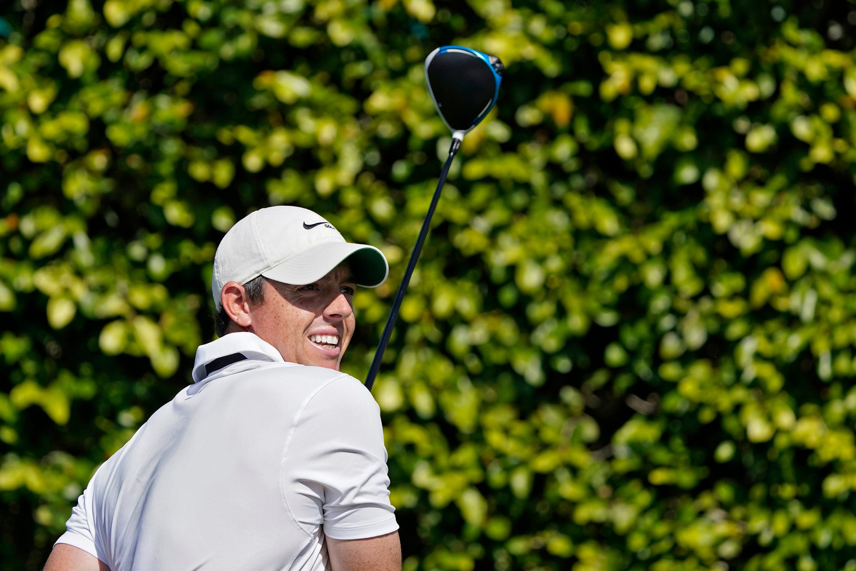 Rory McIlroy reacts to his tee shot on the ninth hole during the second round of the Arnold Palmer Invitational (John Raoux/AP)