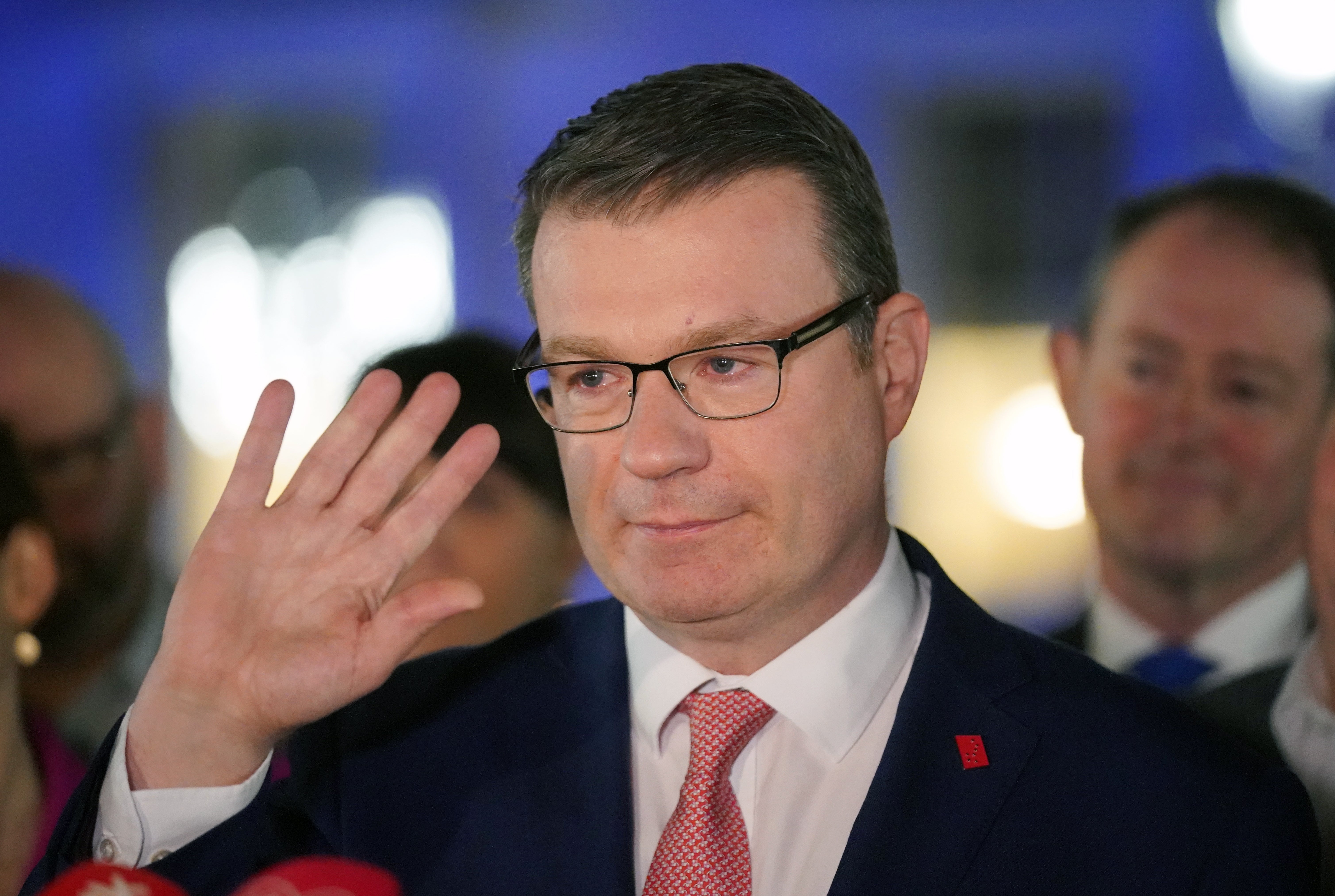 Former Irish Labour Party leader Alan Kelly speaking to the media outside Leinster House, Dublin, after resigning on Wednesday evening (Niall Carson/PA)