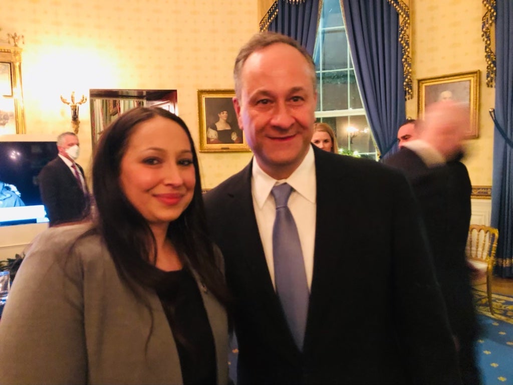 Danielle Robinson with the Second Gentleman at the SOTU