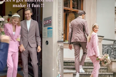 Bride reveals how she got married in a pink pantsuit, an outfit that was completely unplanned