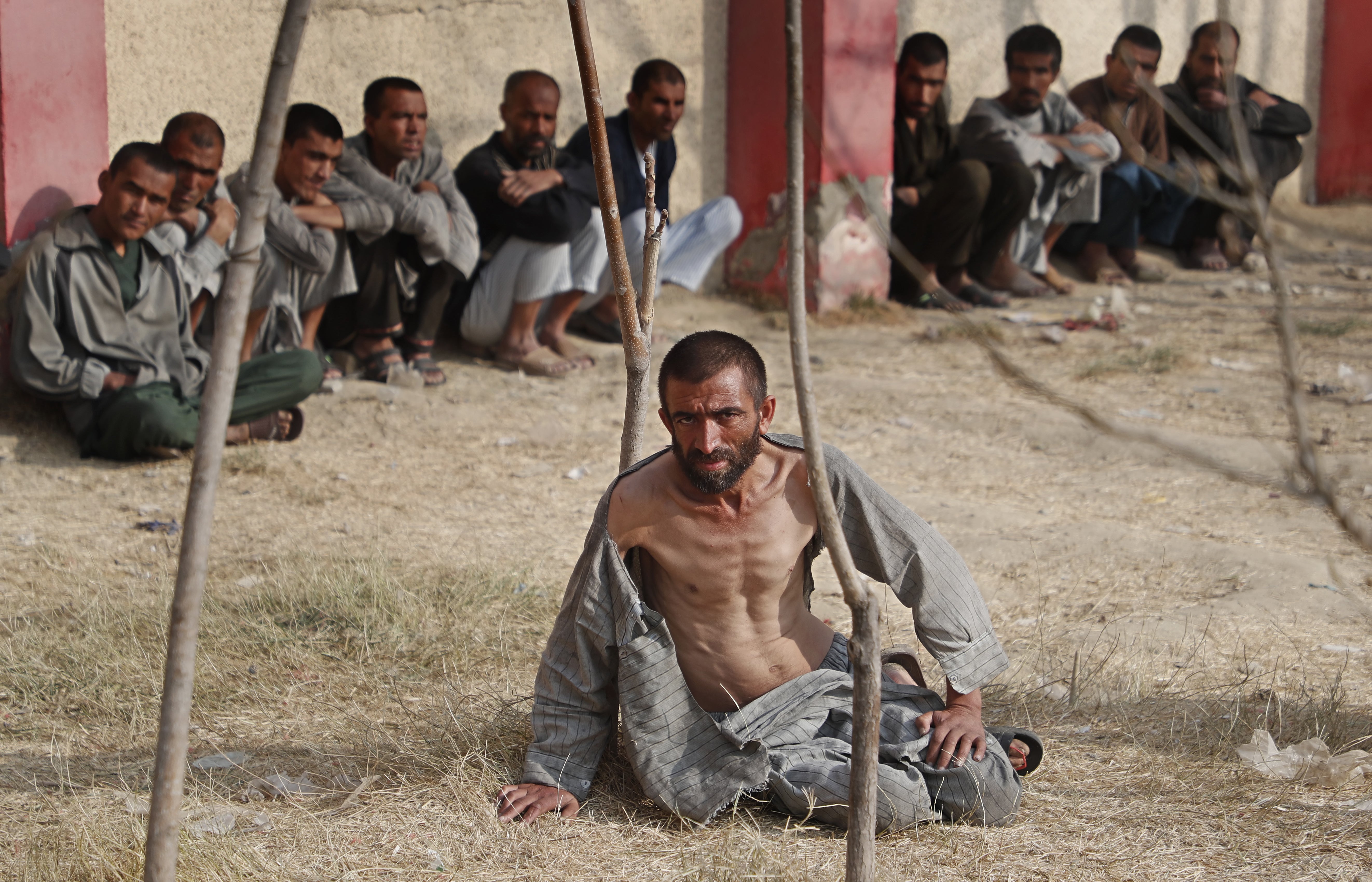 Drug addicts rounded up by the Taliban receive treatment at the Avicenna Medical Hospital in Kabul