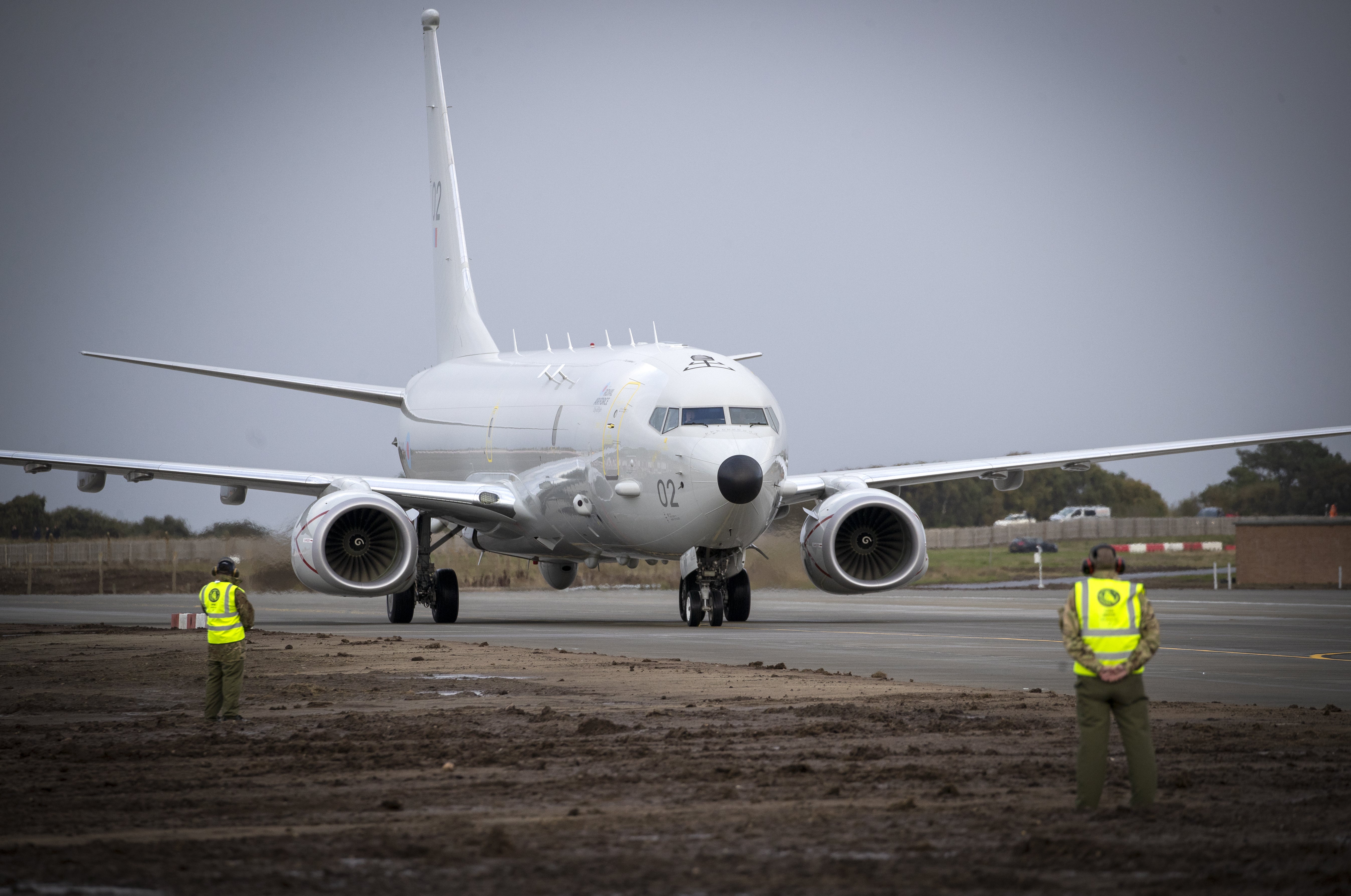 A P-8A Poseidon arrives at RAF Lossiemouth in2020 (Jane Barlow/PA)