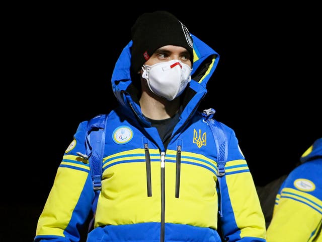 <p>Members of Team Ukraine arrive at the Zhangjiakou Athletes Village </p>