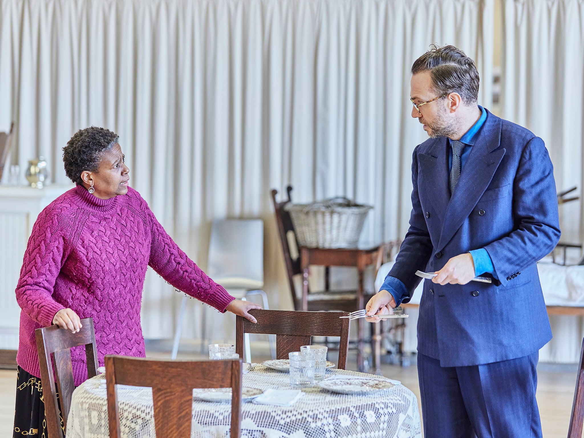 Pamela Nomvete and Rafe Spall in rehearsals for ‘To Kill a Mockingbird’