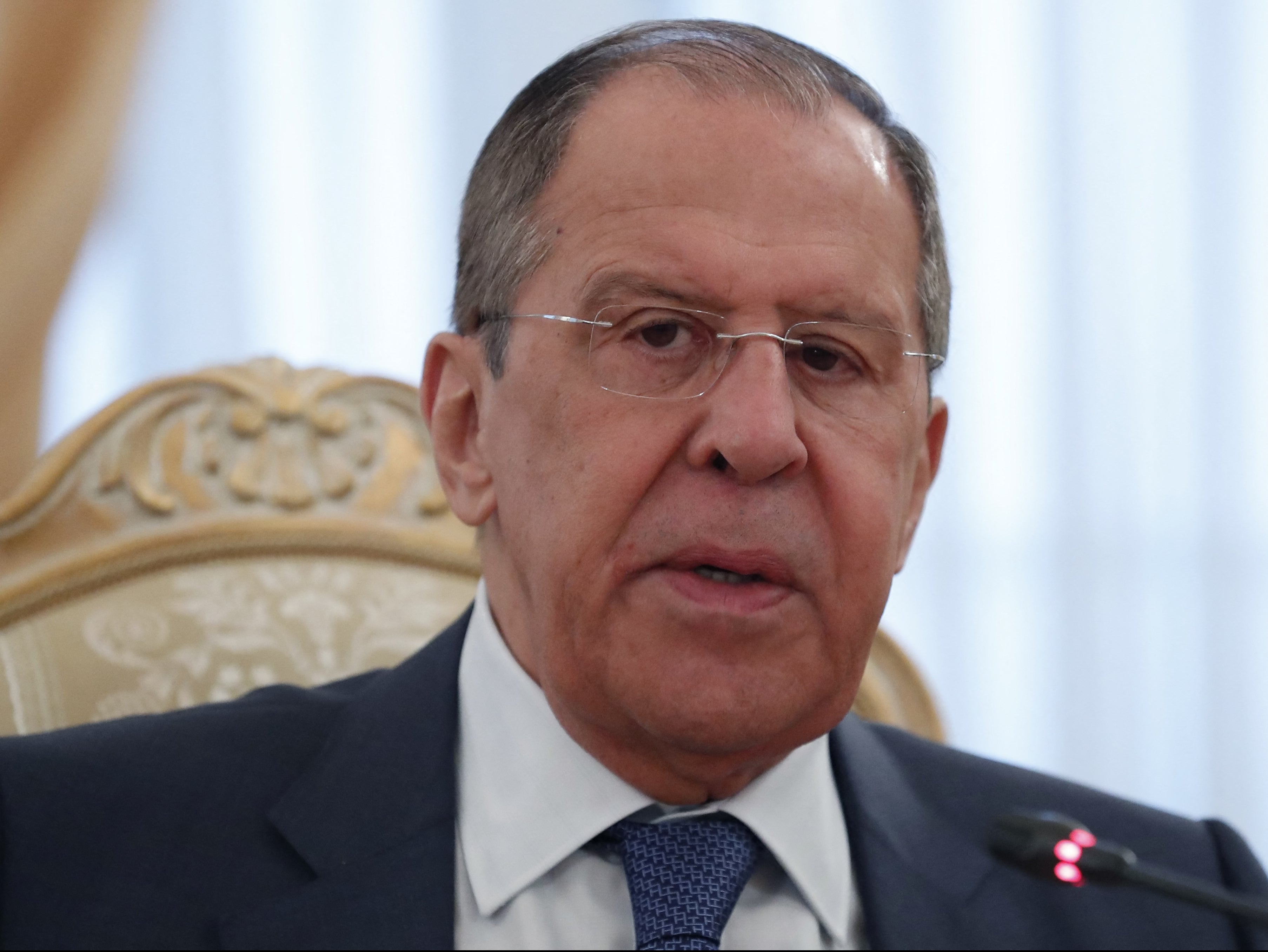 Lavrov spoke to reporters from Moscow