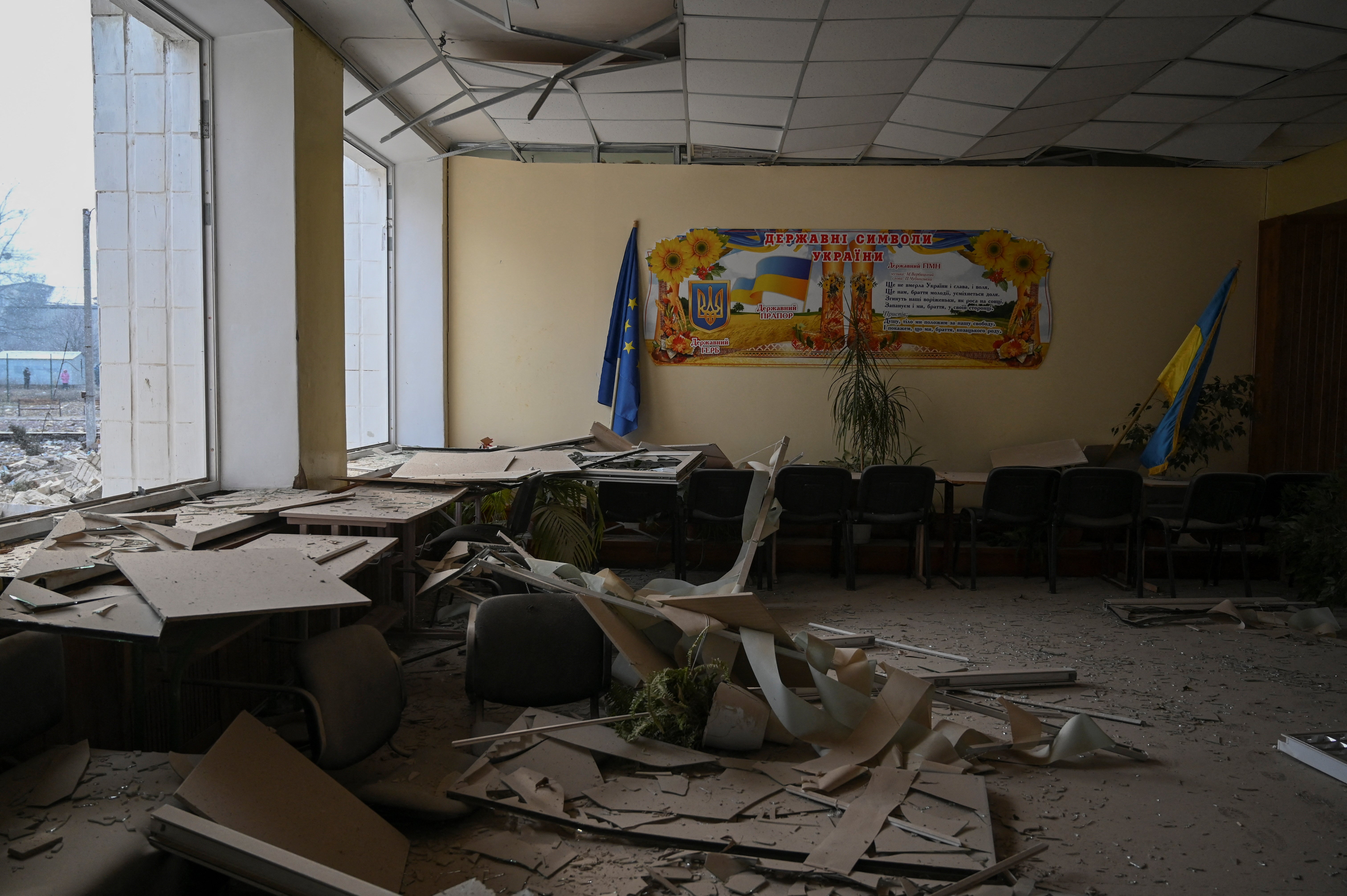 One of the school’s damaged classrooms