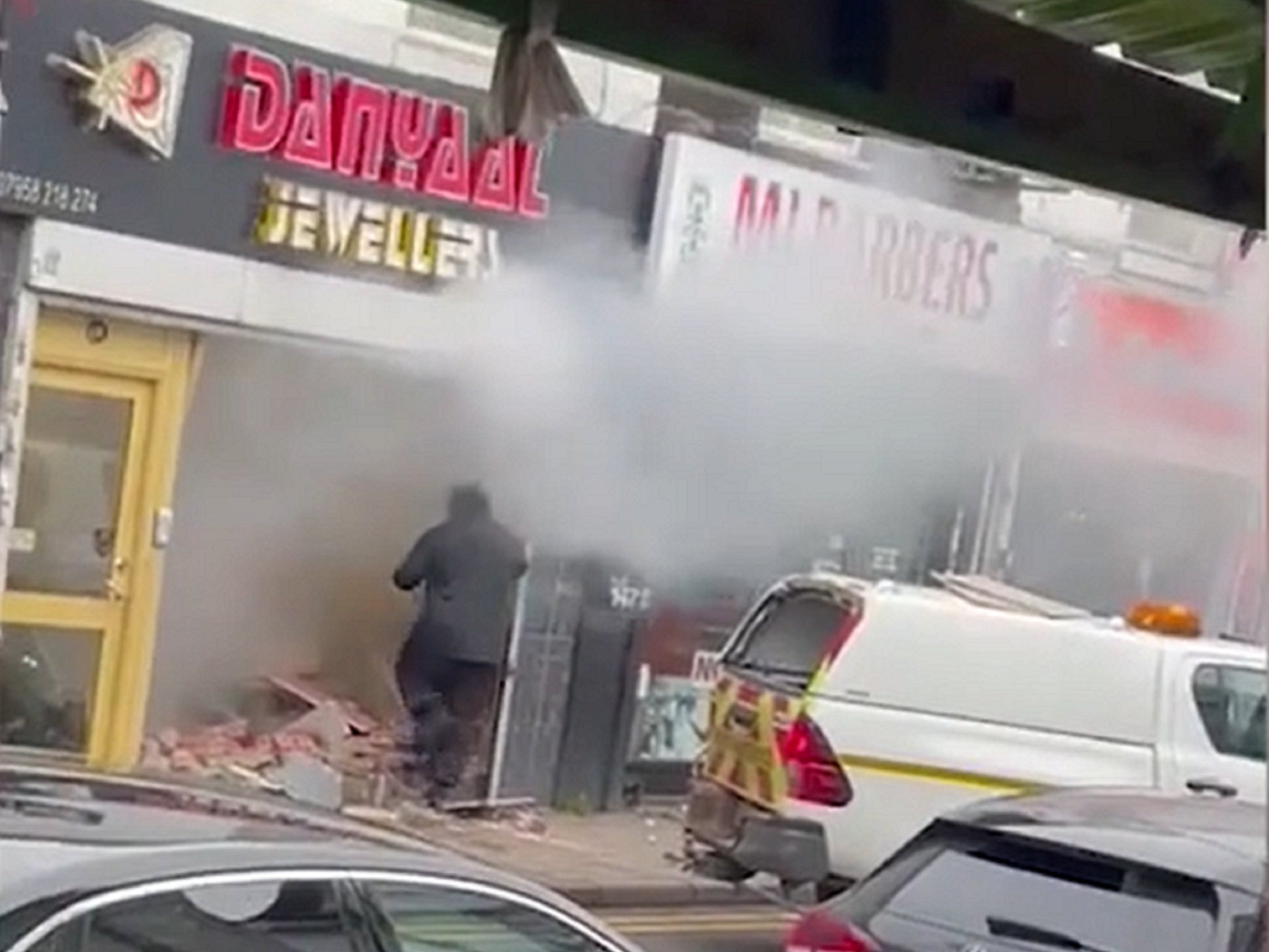 Masked ram raiders used a highways maintenance truck to smash into Danyaal Jewellers in Birmingham