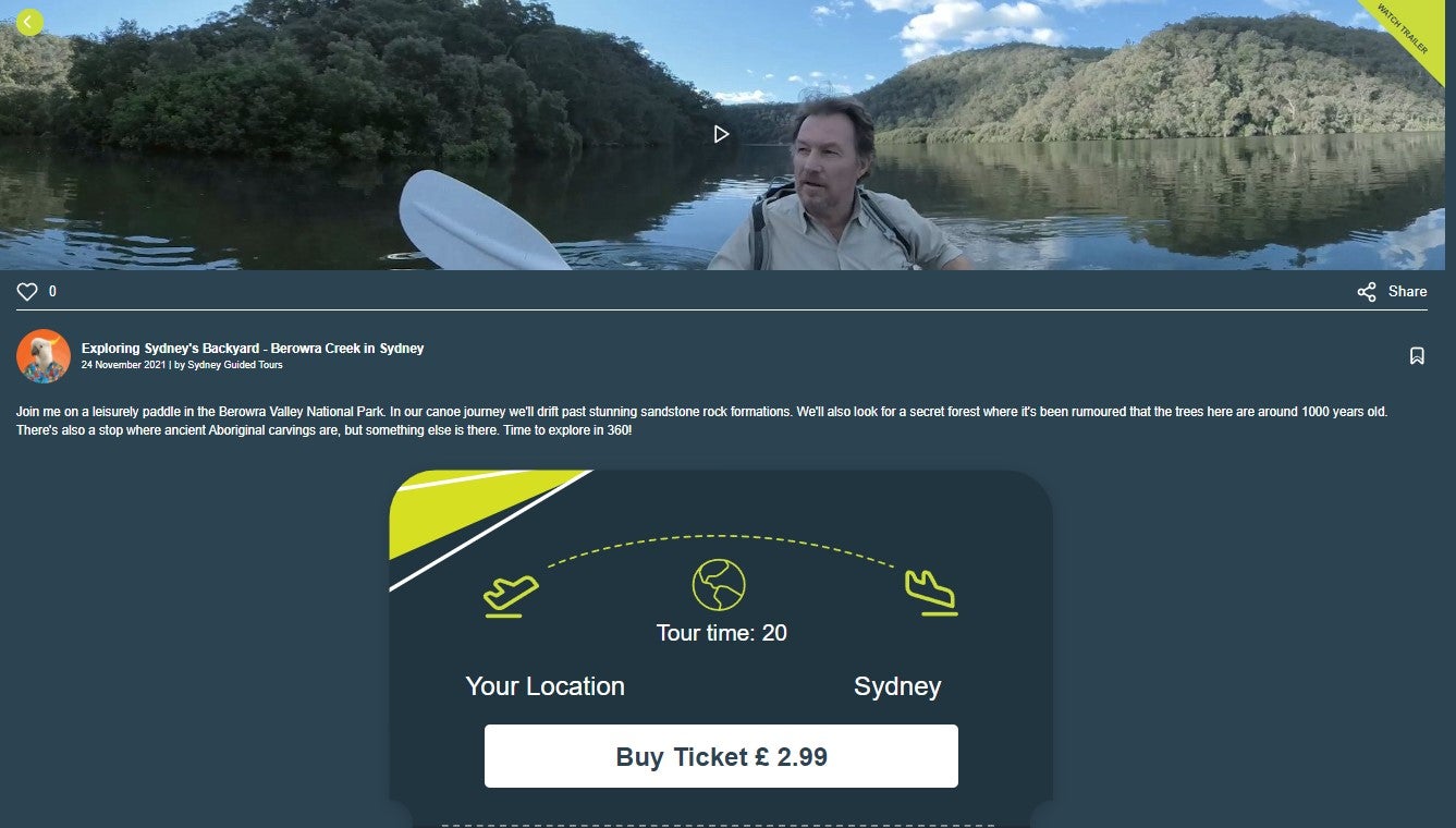 A Sydney kayaking tour on Virtually Visiting