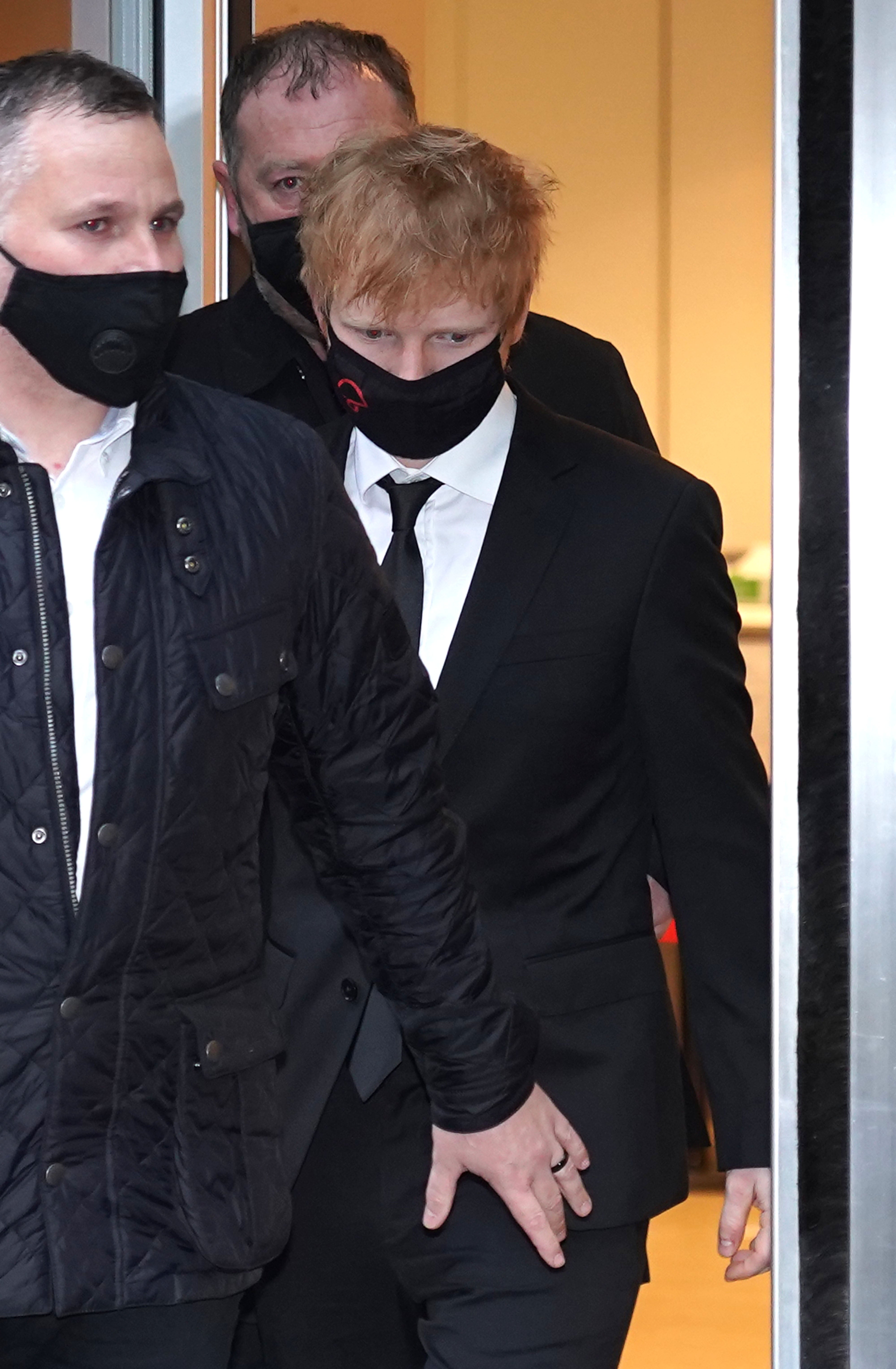 Ed Sheeran leaves the Rolls Building (Kirsty O’Connor/PA)