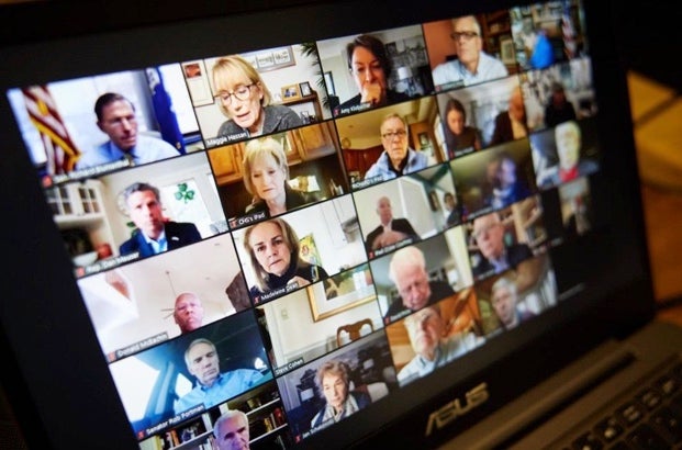 A photo of some of the lawmakers who joined the Zoom call