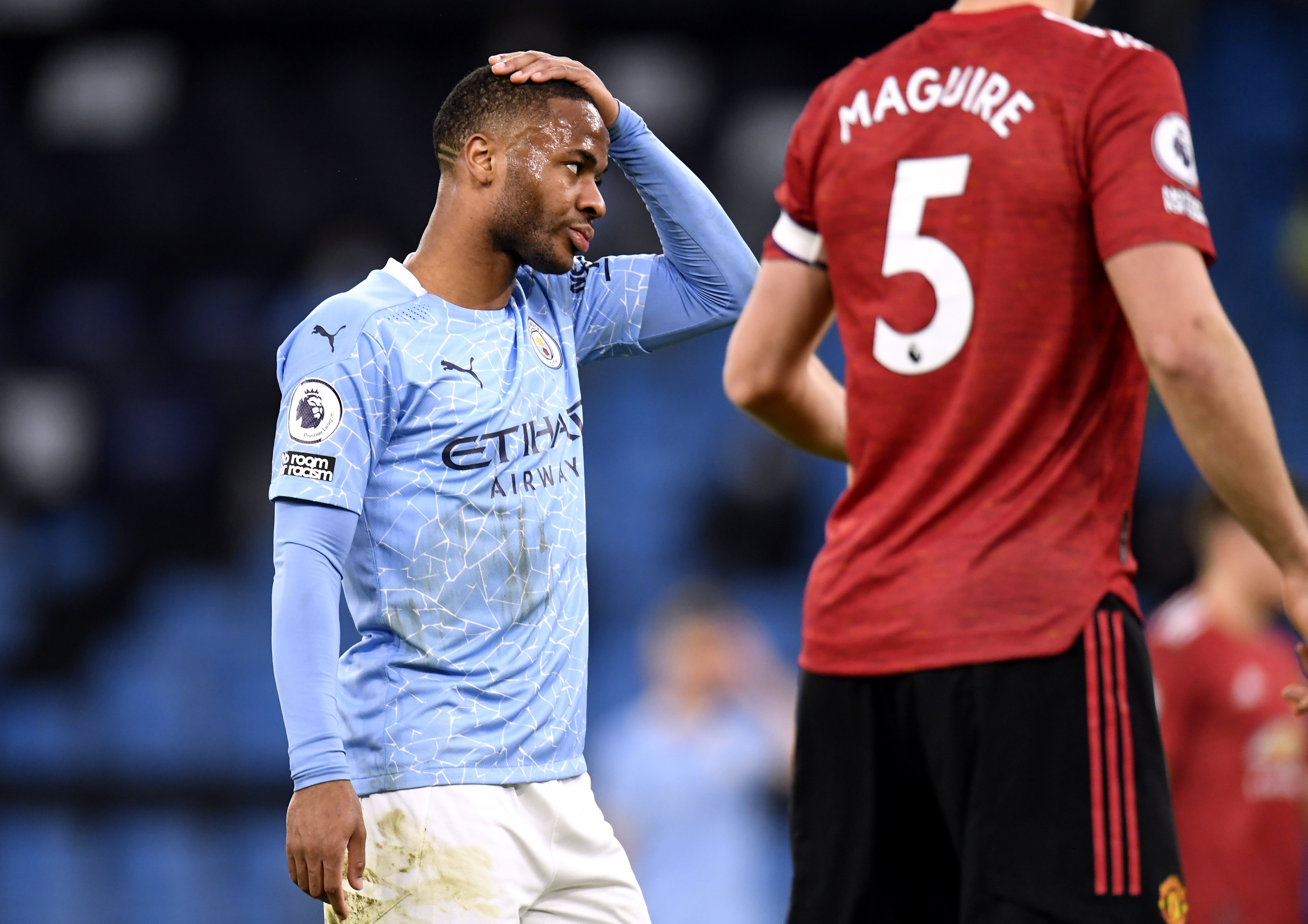 Raheem Sterling has still never scored against Manchester United (Peter Powell/PA)