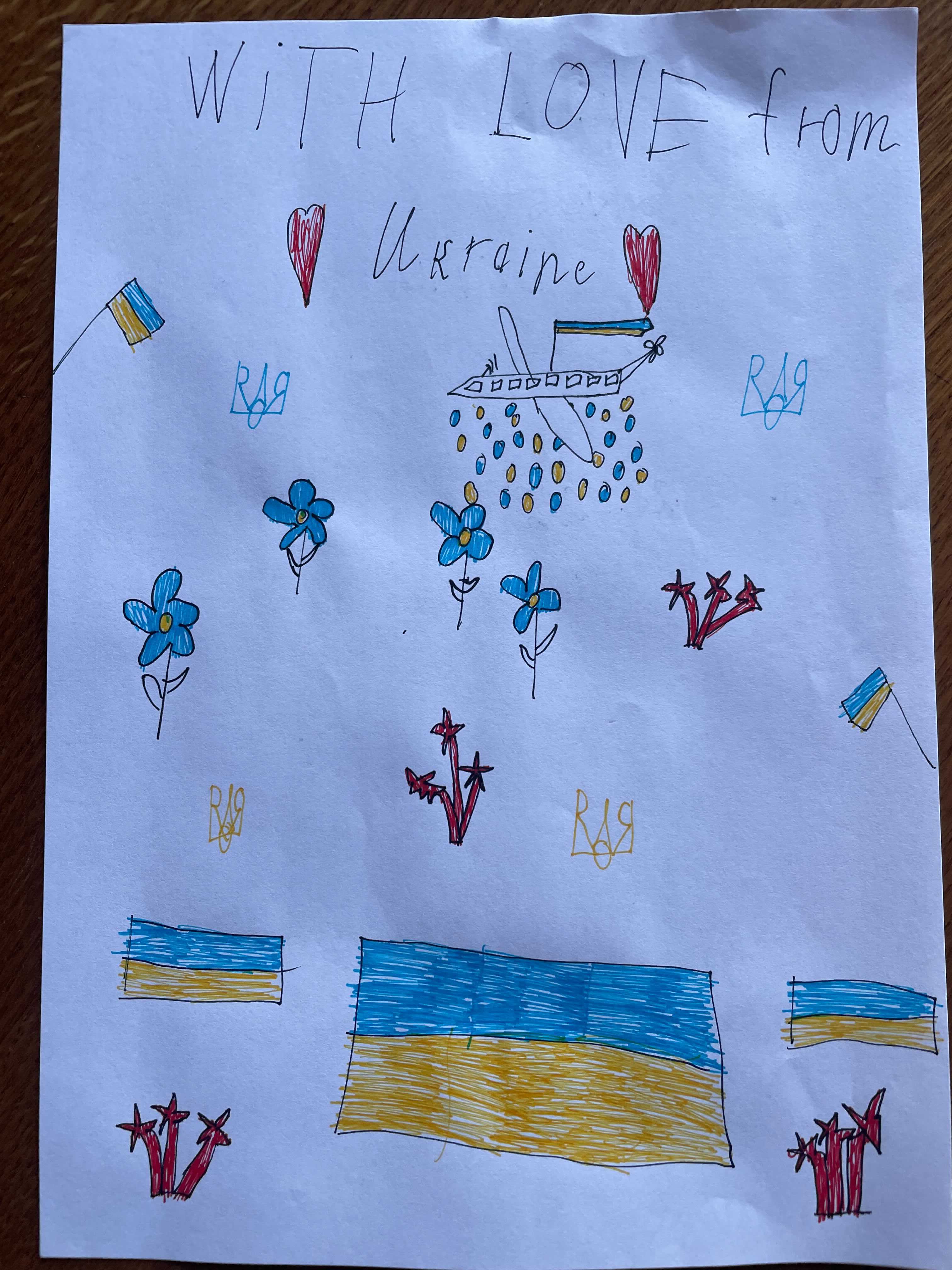 A gift from a child: ‘With love from Ukraine’