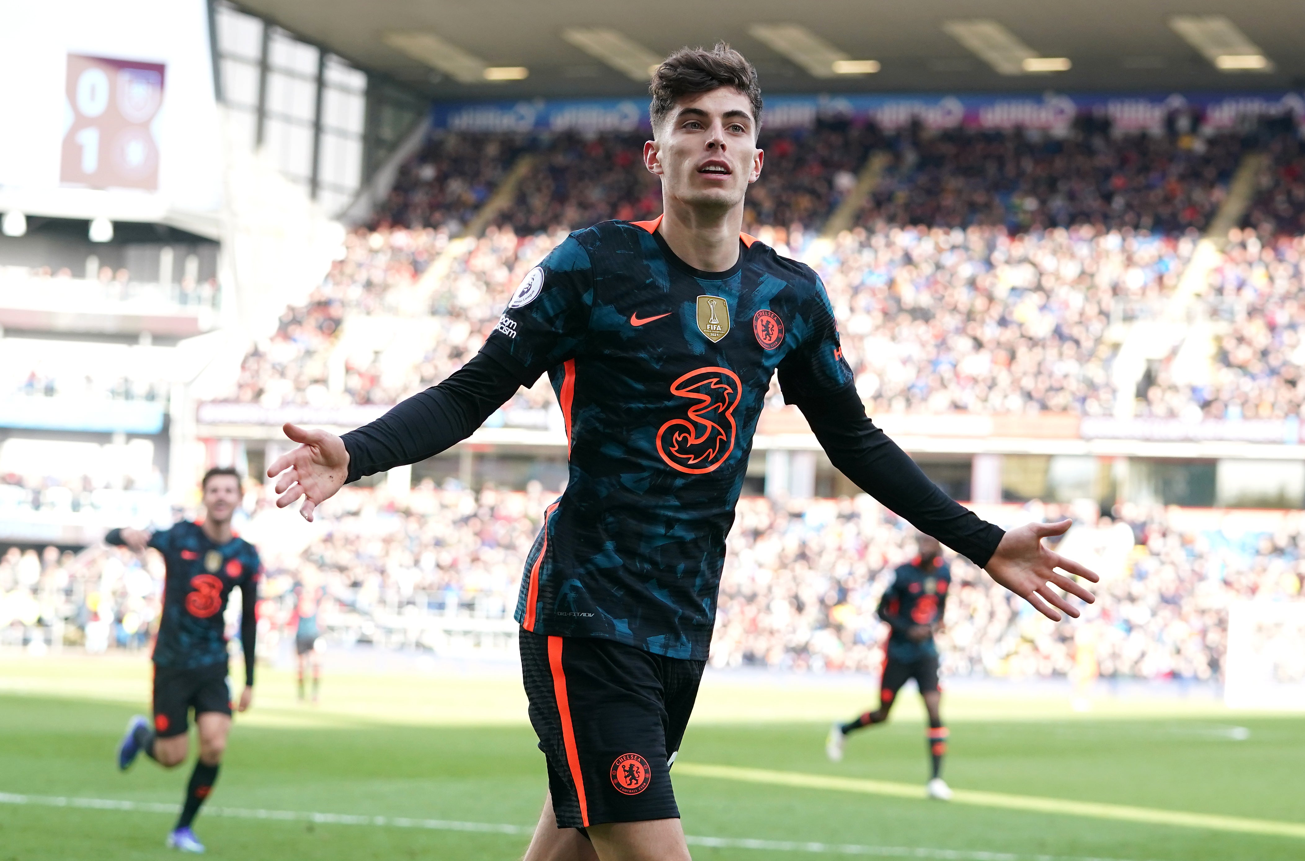 Kai Havertz scored a brace to help beat Burnley 4-0 on Saturday (Martin Rickett/PA)