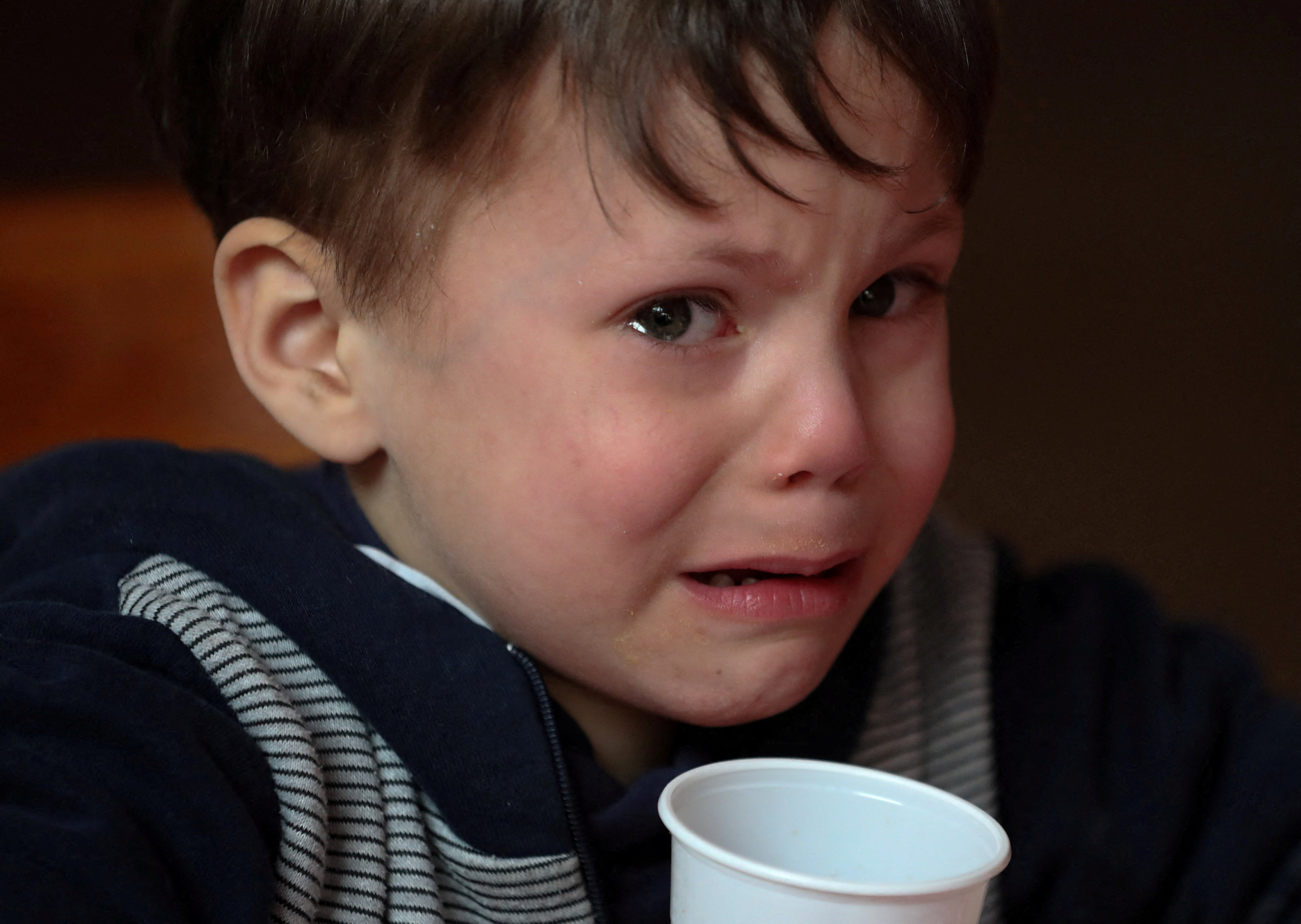 A Ukrainian refugee in Poland after fleeing the deadly invasion