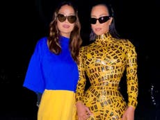 ‘Lady Gaga vibes’: Kim Kardashian sports neck-to-toe yellow ‘caution’ tape at Balenciaga show