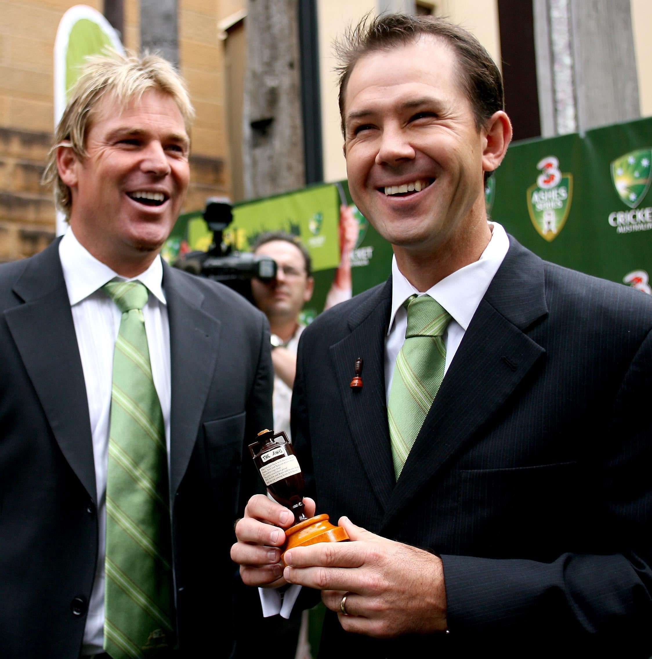 Ricky Ponting (right) and Shane Warne (left) were used to winning the Ashes for Australia against England (Gareth Copley/PA)