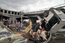 Ukraine war in pictures: Civilians flee as Russia shells evacuation routes