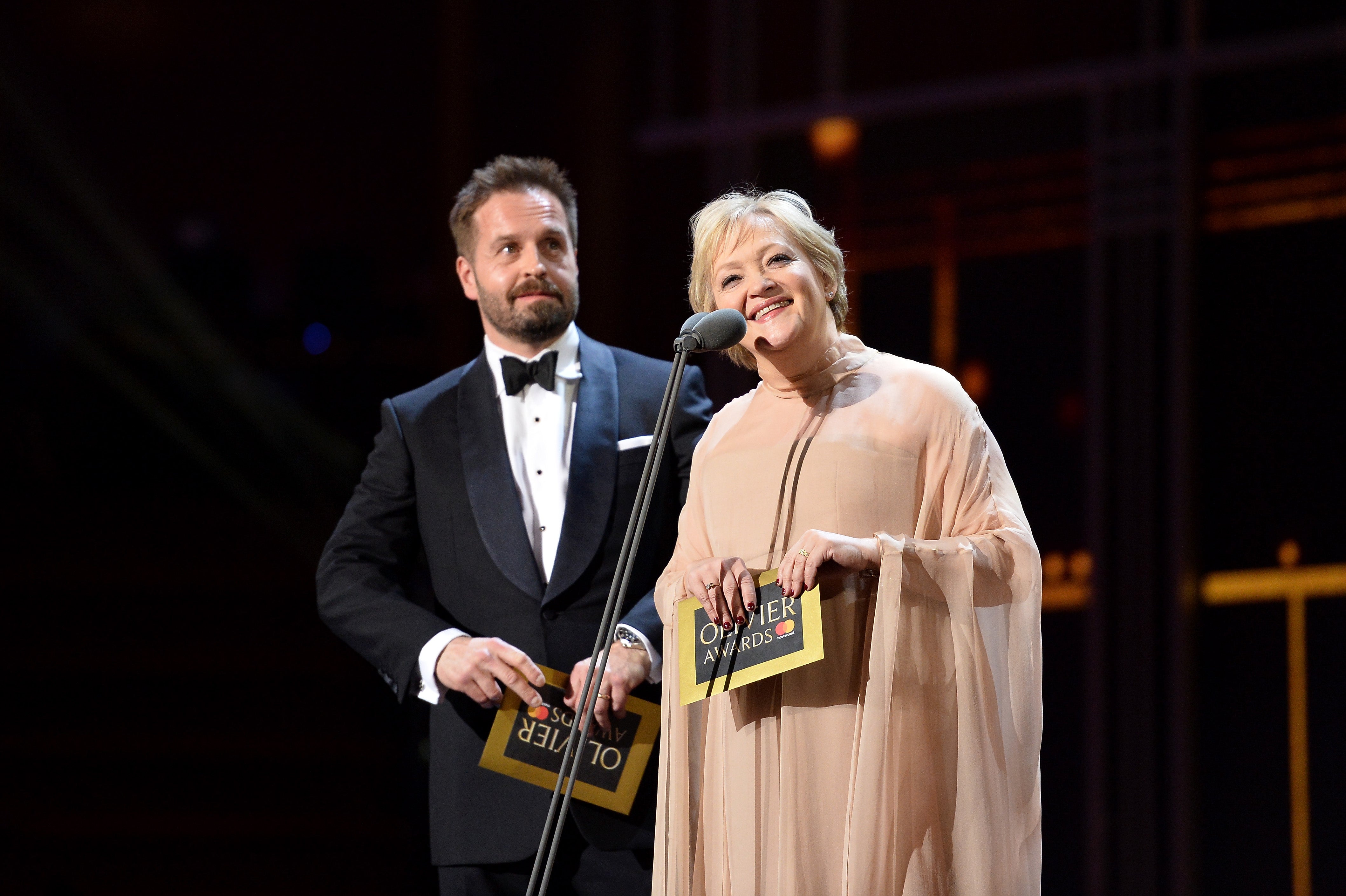 On stage with Alfie Boe at the 2017 Olivier Awards