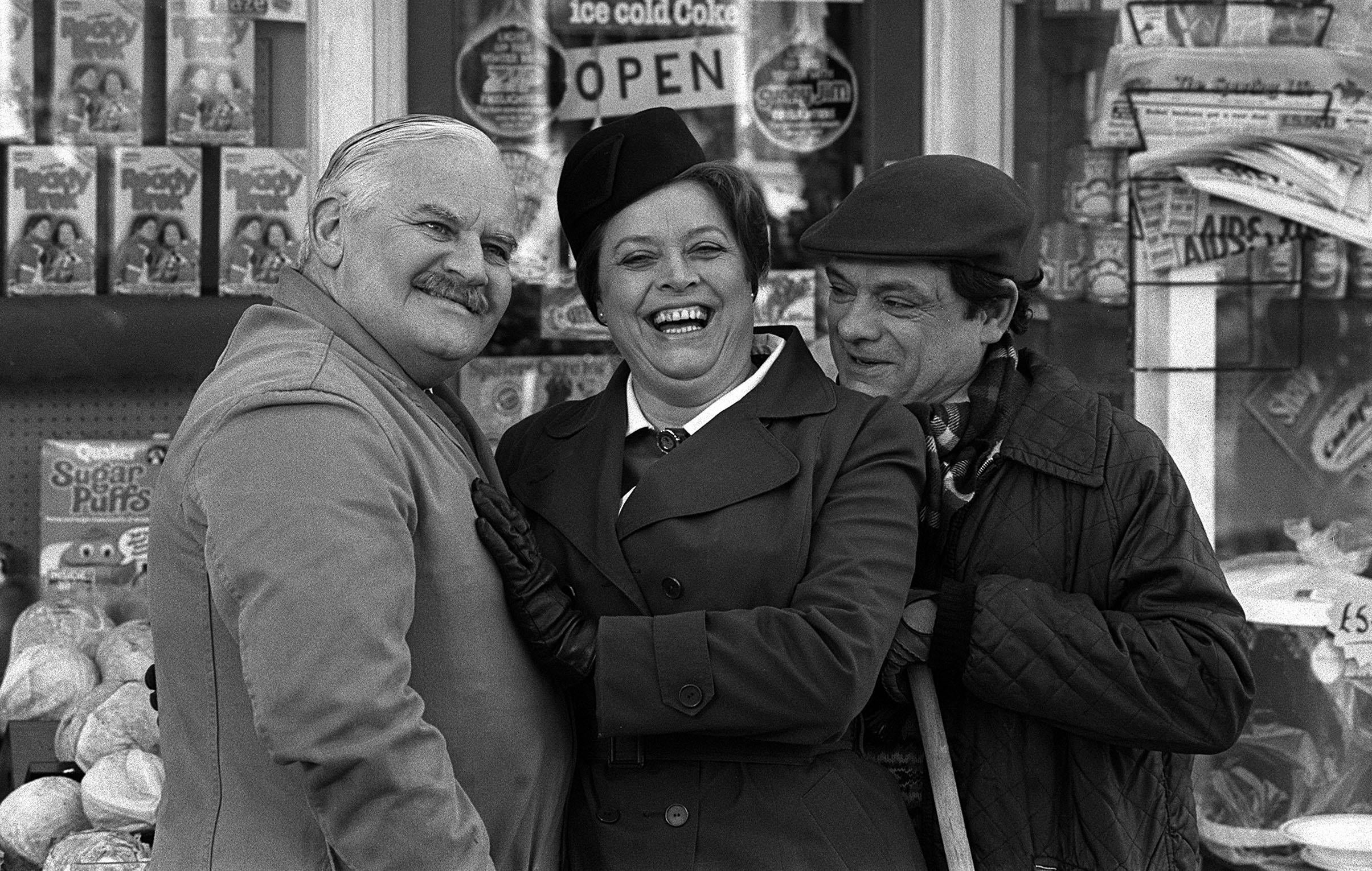 Ronnie Barker, Lynda Baron and David Jason in ‘Open All Hours’