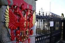 Man arrested after lorry crashes into gates of Russian embassy in Dublin