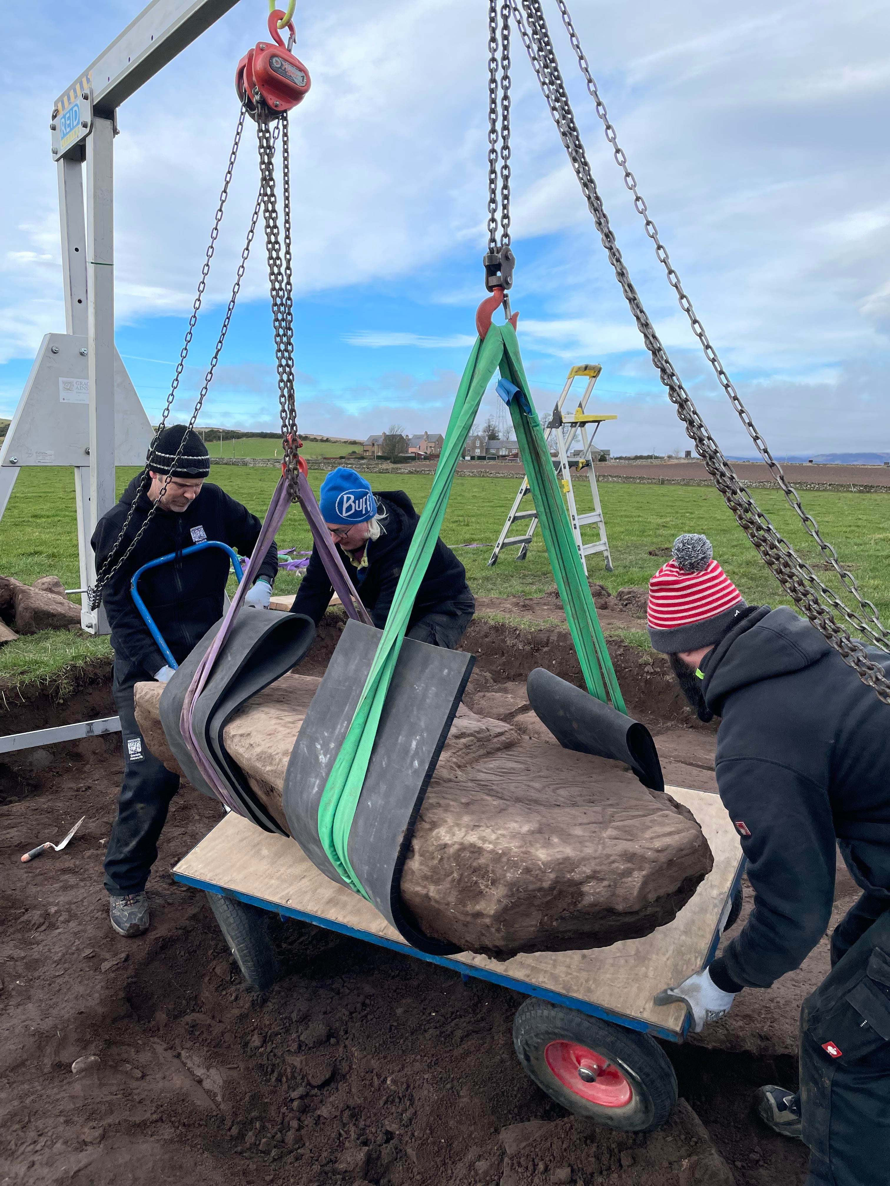 A rare Pictish symbol stone was found near the site of the Battle of Nechtansmere (University of Aberdeen)