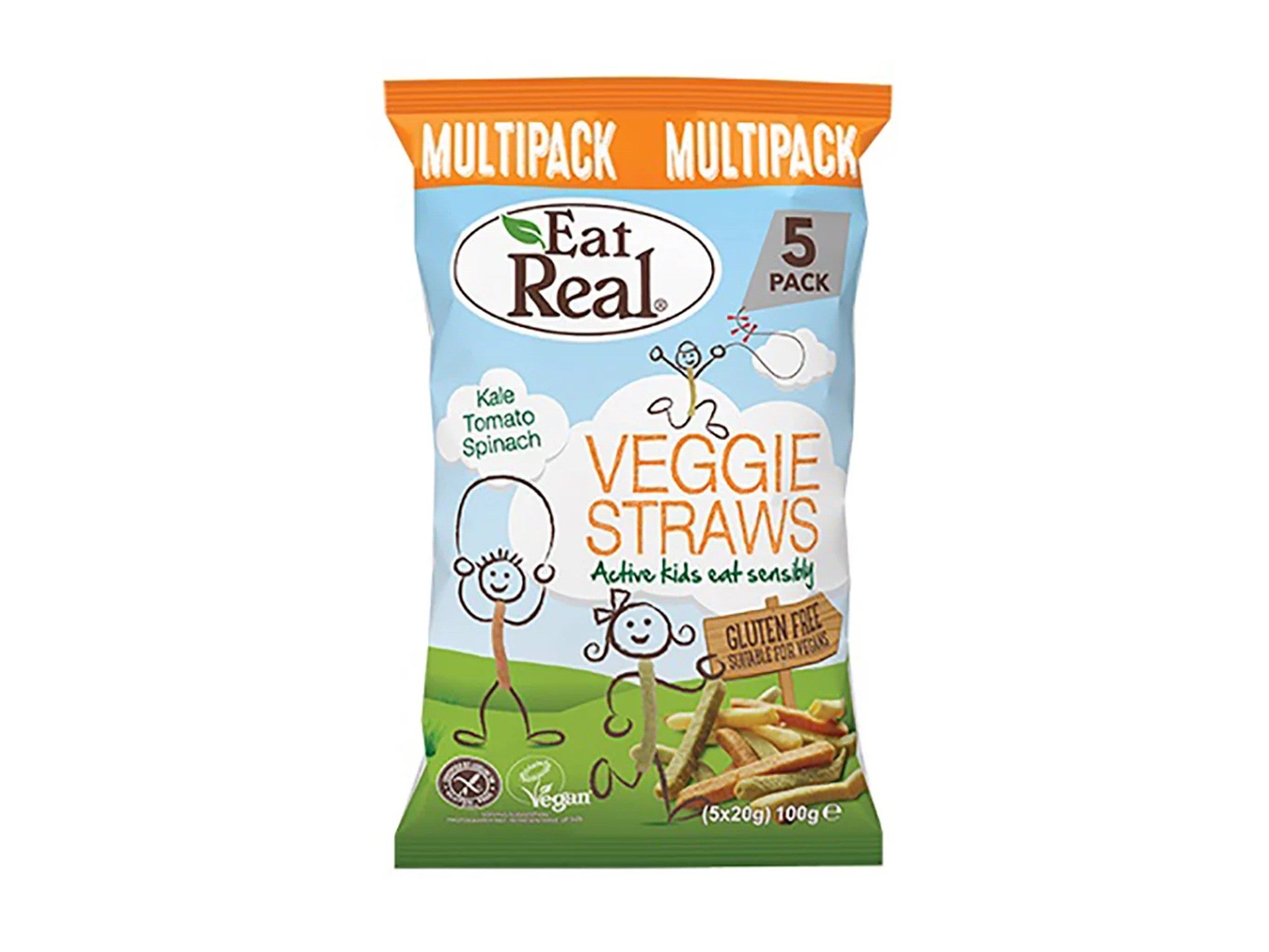 Eat Real veggie straws kale, tomato and spinach multipack indybest