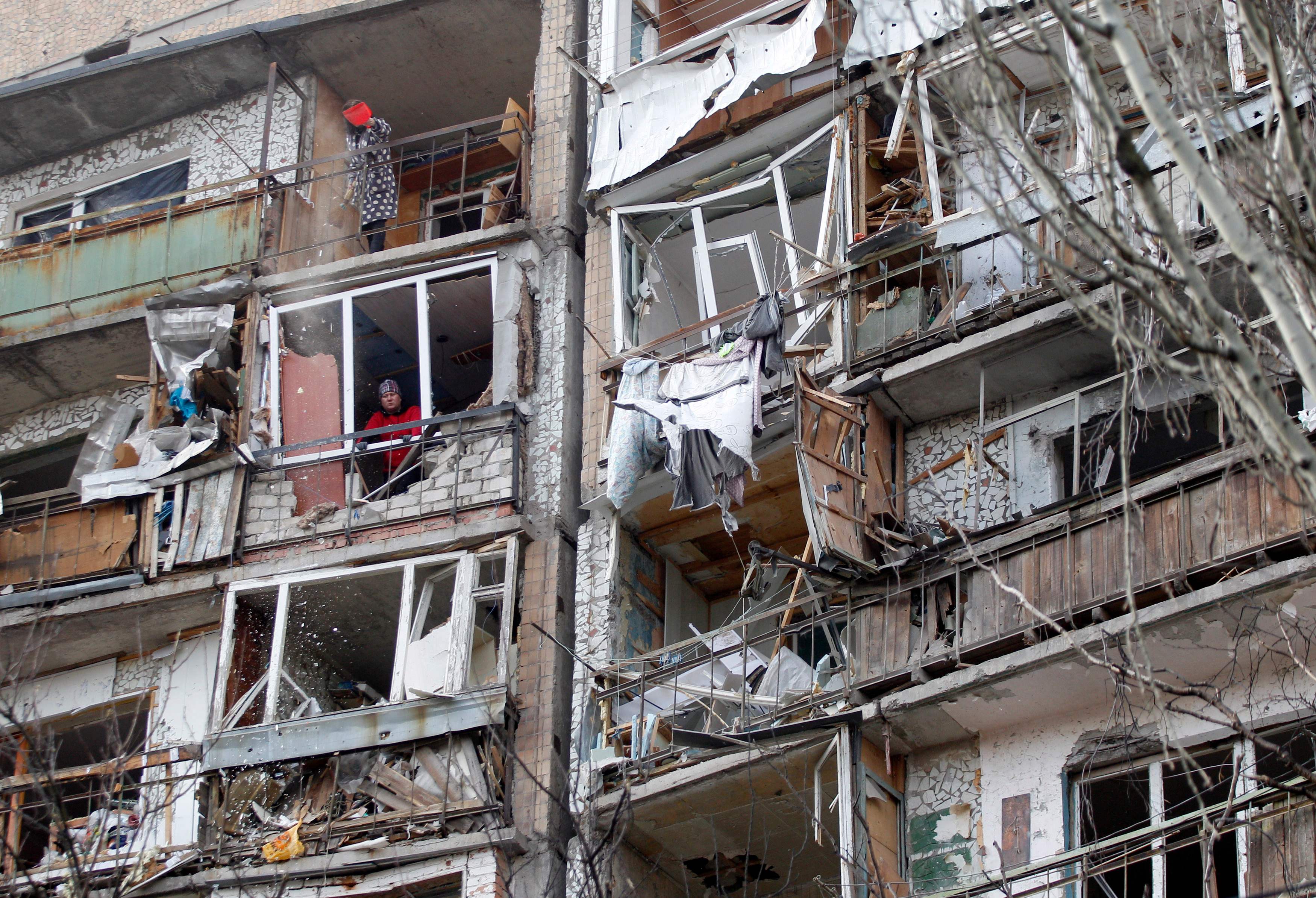 A building damaged in Kramatorsk earlier this month