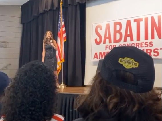 Congresswoman Lauren Boebert jokes about shooting wolf pups and making “little hats” with them during a Florida camapaign event