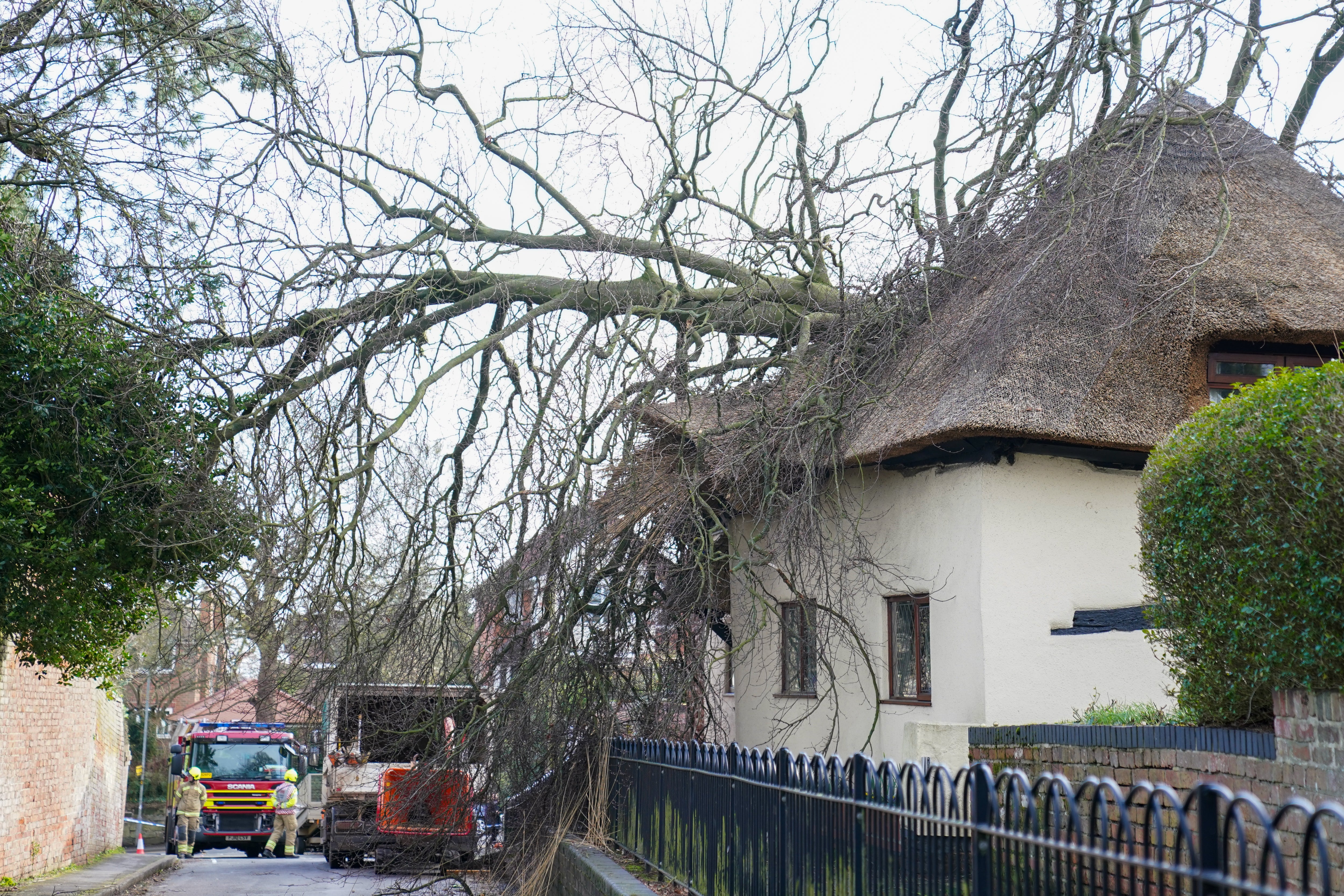 Insurer Direct Line has revealed a claims bill of up to £40 million from the storms last month that battered the UK (PA)