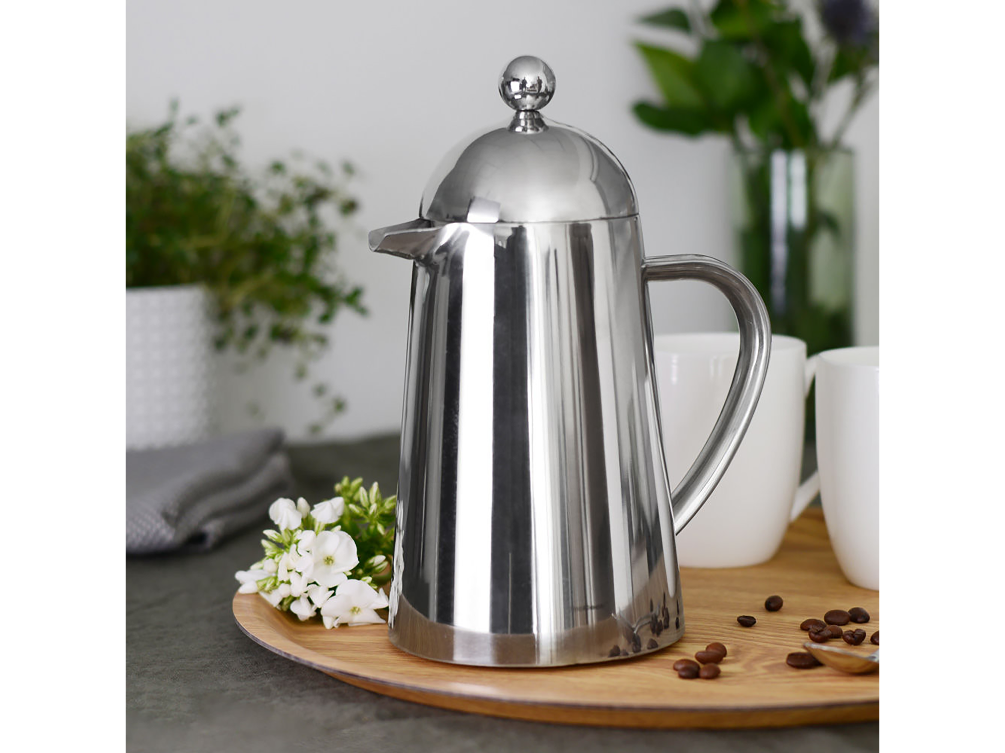 six-cup steel cafetiere