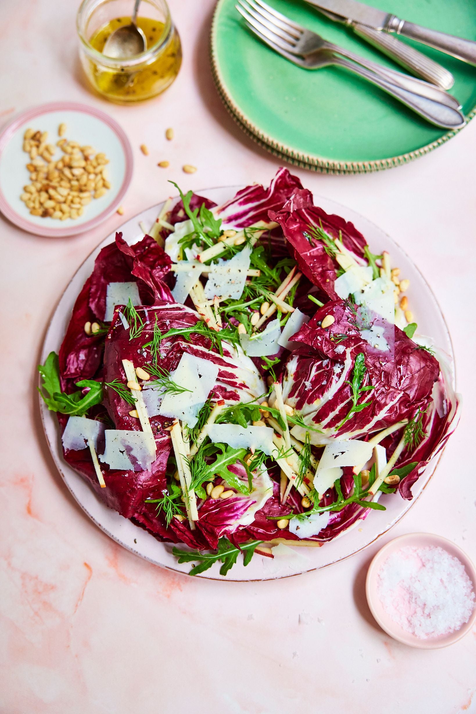 This recipe pairs the radicchio salad with a beautiful dressing