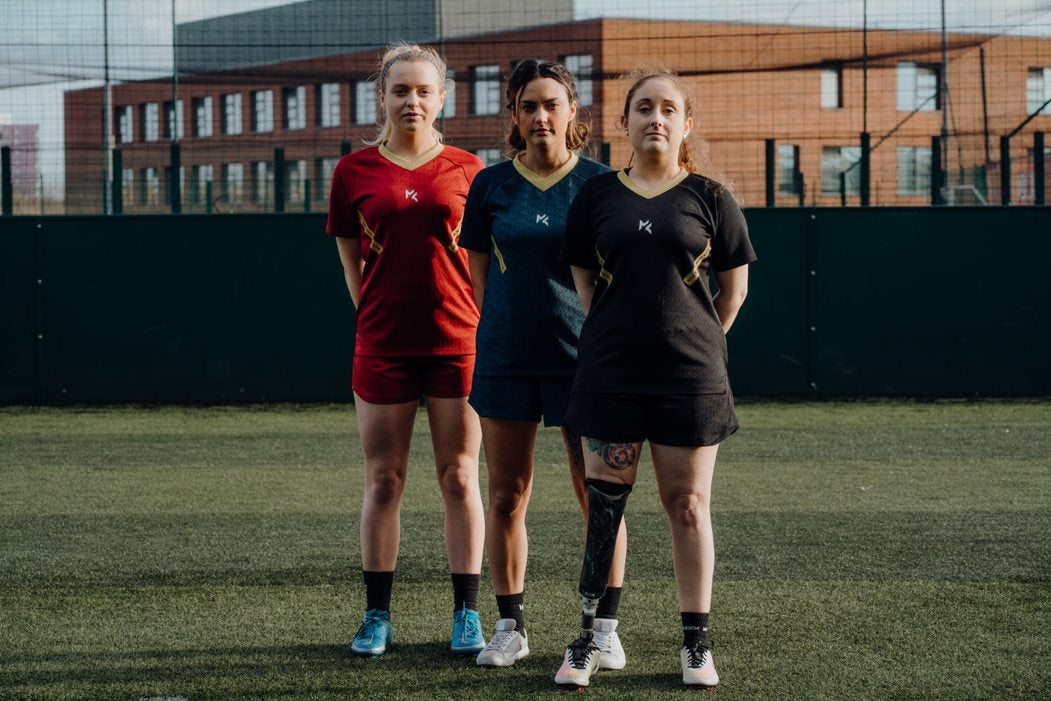 Scotland amputee footballer Rebecca Sellar, right (Handout photo provided by Miss Kick)