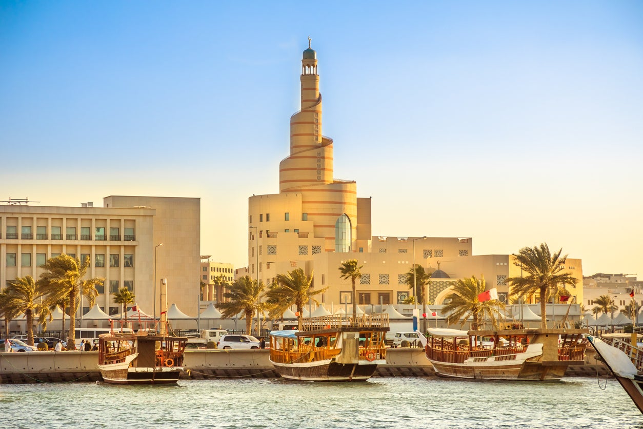 Football central: the centre of Doha, capital of Qatar