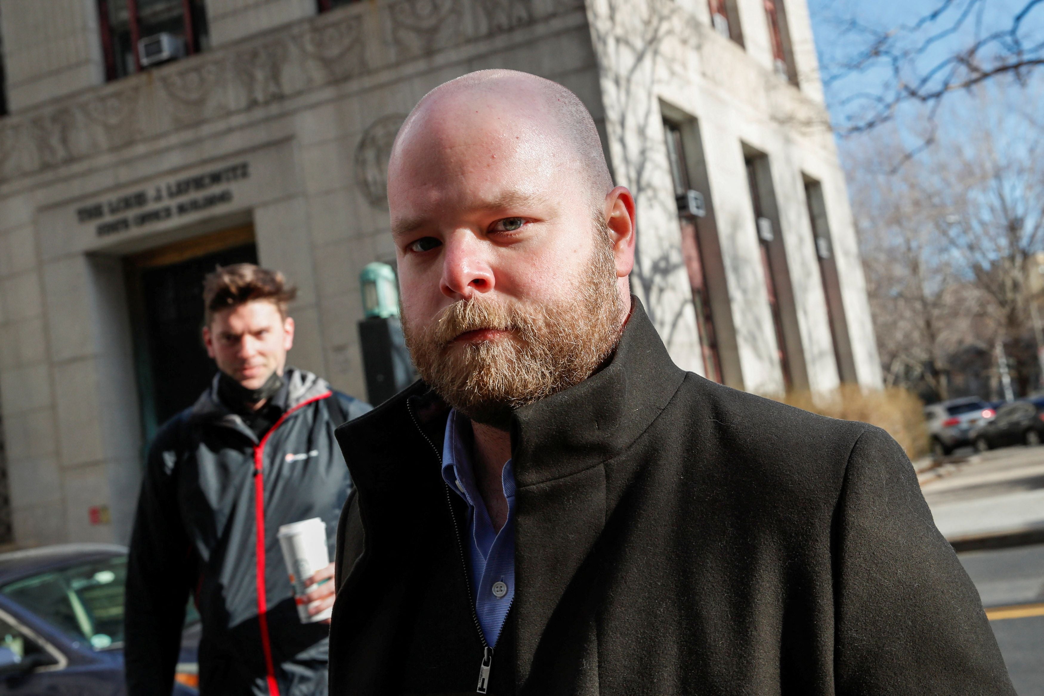 Scotty David arriving to testify at a post-trial hearing in March