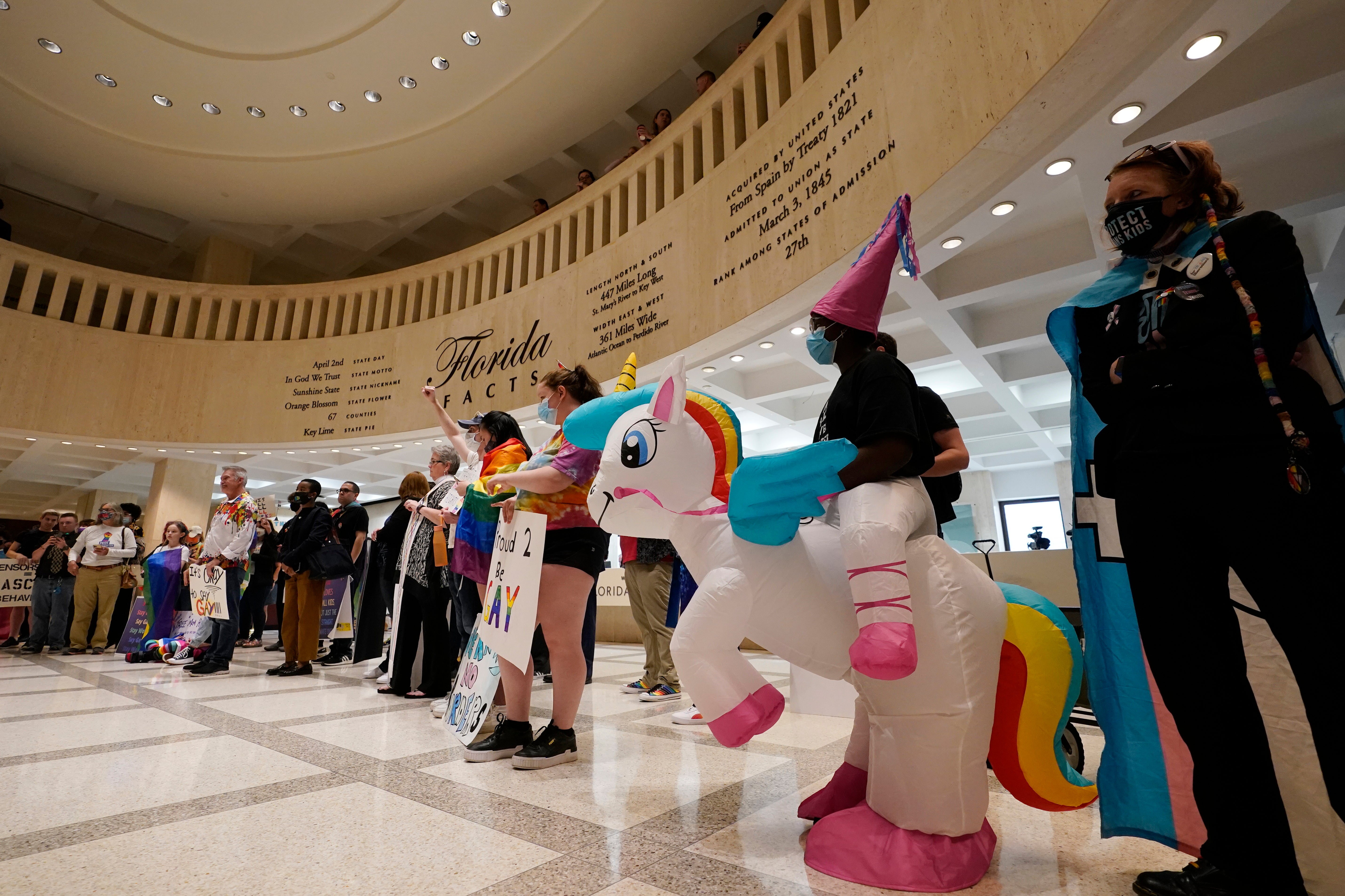 Protesters gather at Florida’s state capitol building