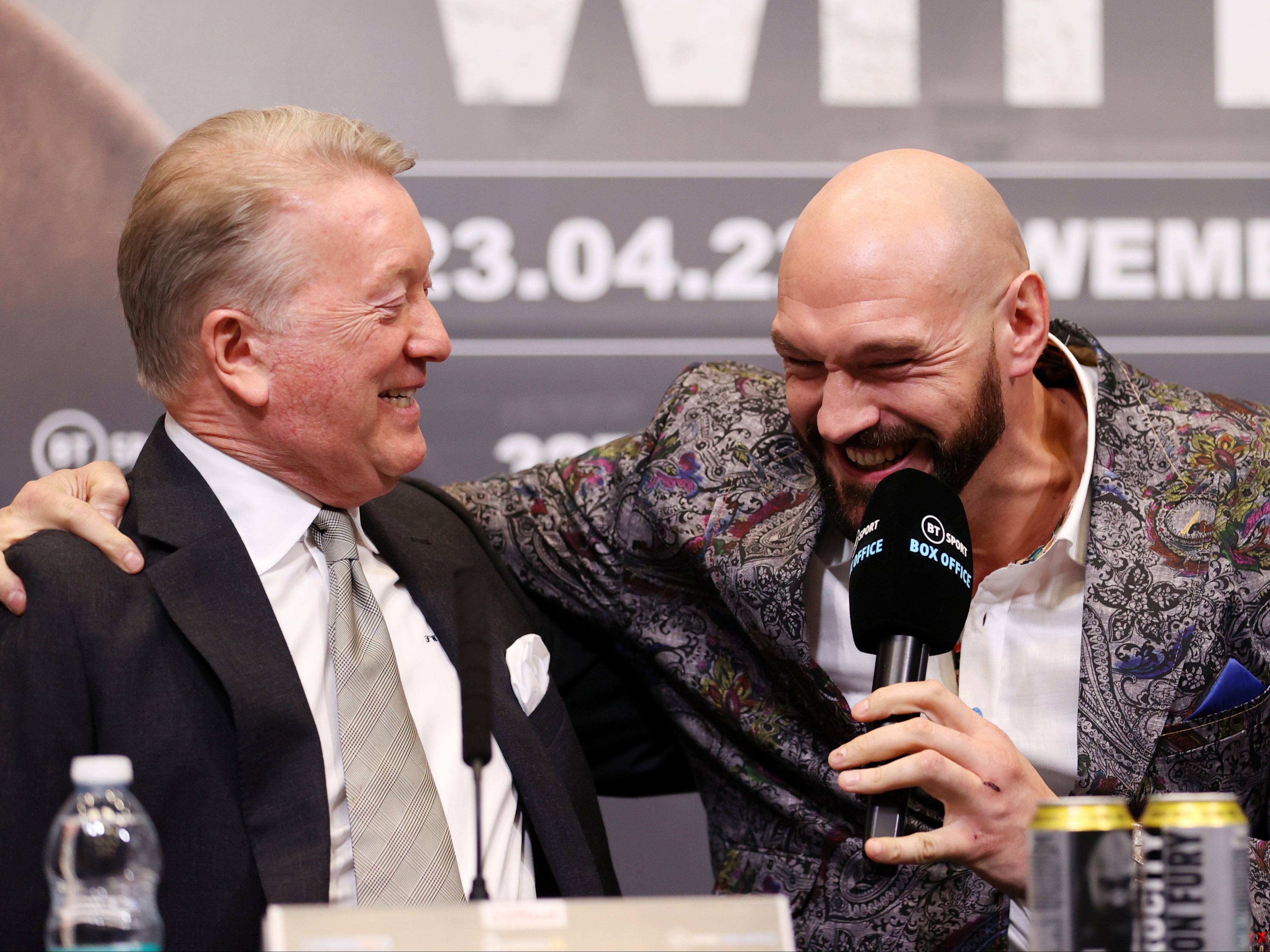 Tyson Fury (right) with his UK promoter Frank Warren