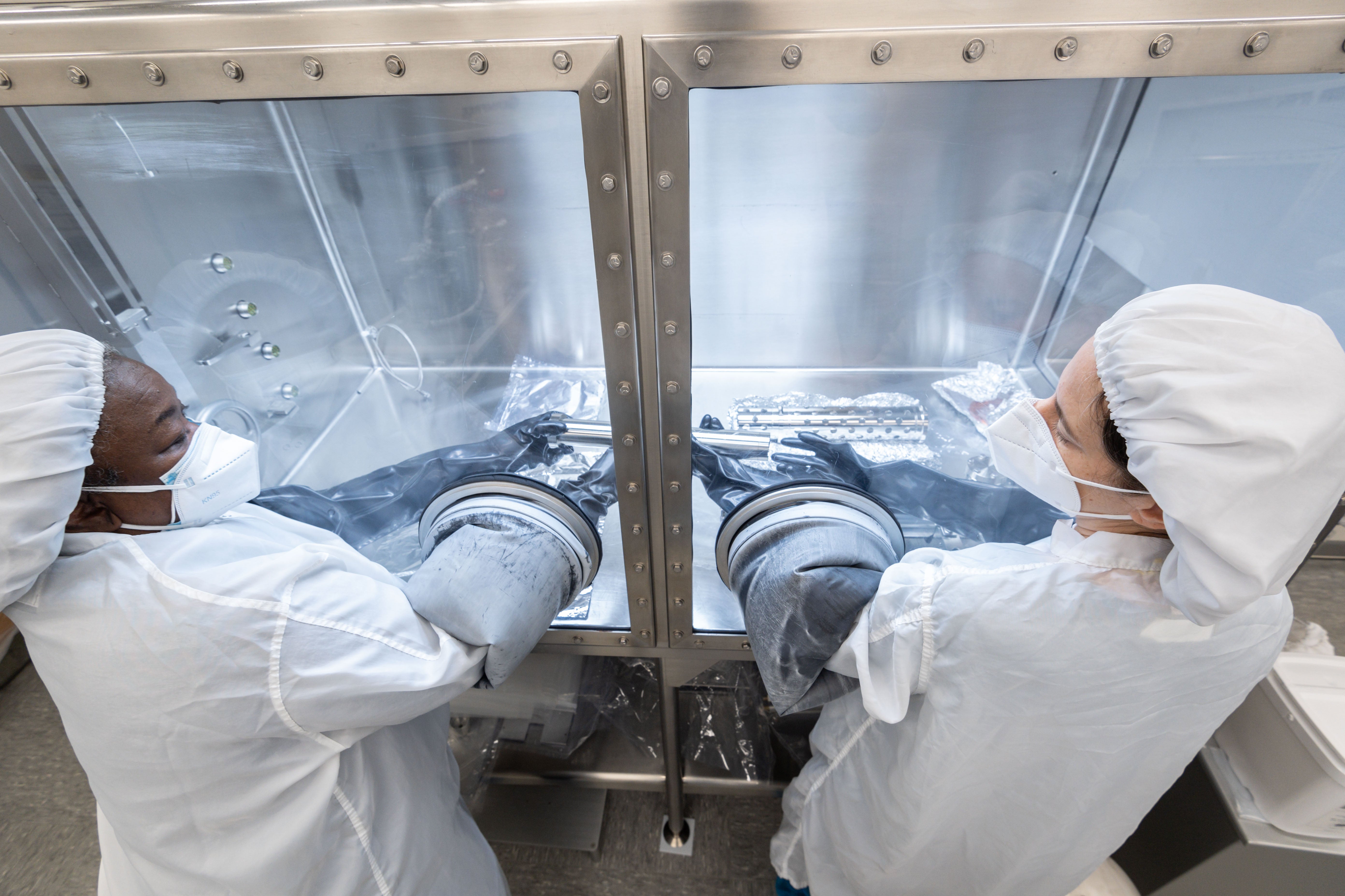 Nasa researchers opening an Apollo 17 Moon rock sample that’s been sealed for 50 years