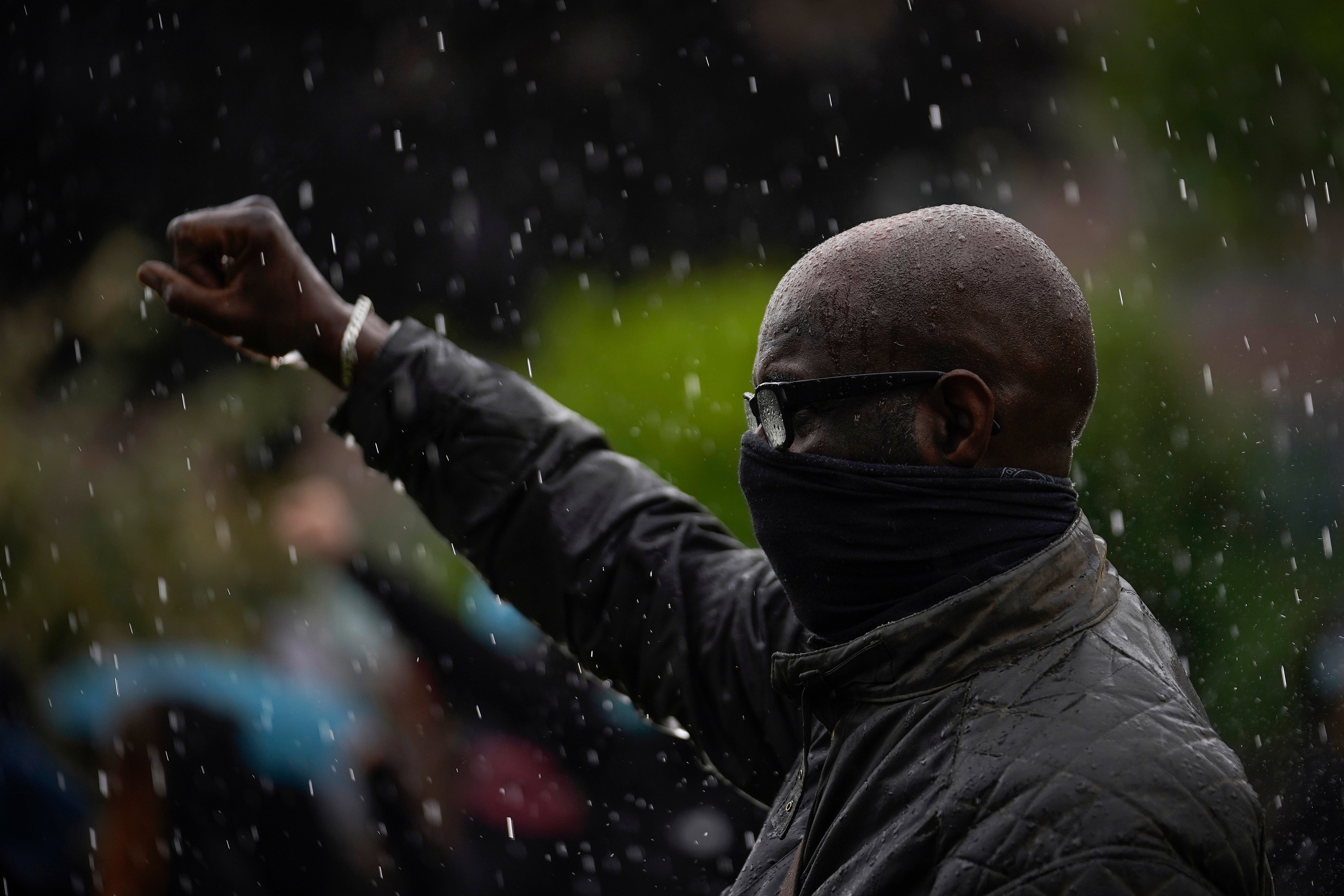 A demonstrator in Hull during a Black Lives Matter protest